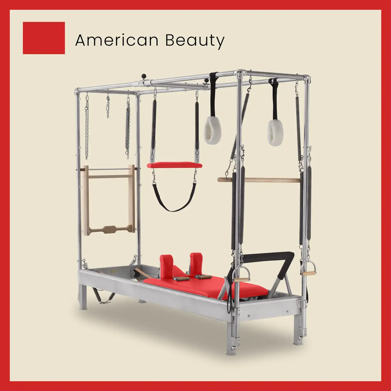 Pilates Reformer Cadillac Combo - Aluminum Full Cadillac Conversion, Raised Bed - Image 11