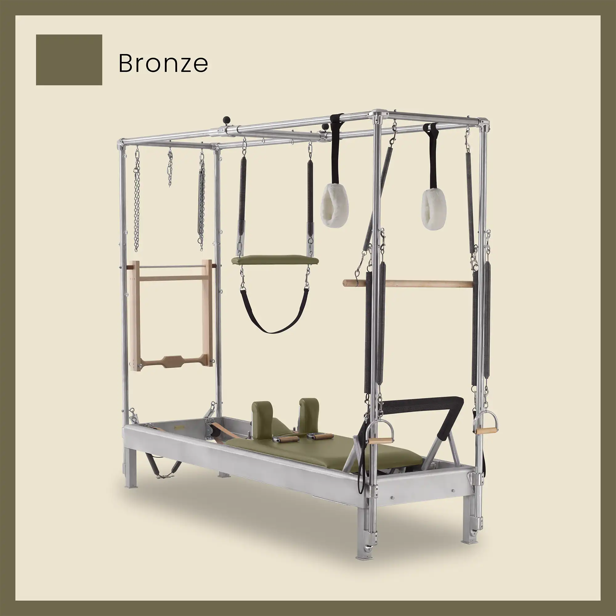 Pilates Reformer Cadillac Combo - Aluminum Full Cadillac Conversion, Raised Bed - Image 17