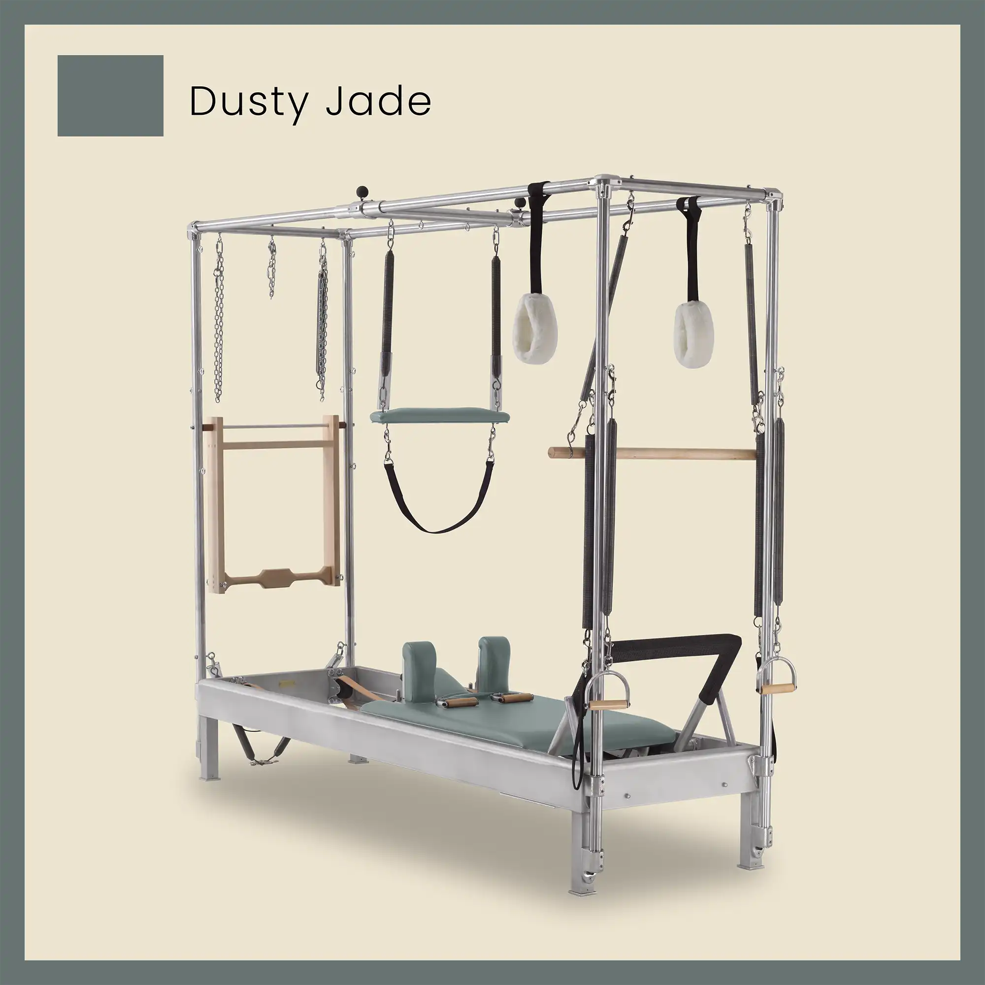 Pilates Reformer Cadillac Combo - Aluminum Full Cadillac Conversion, Raised Bed - Image 32