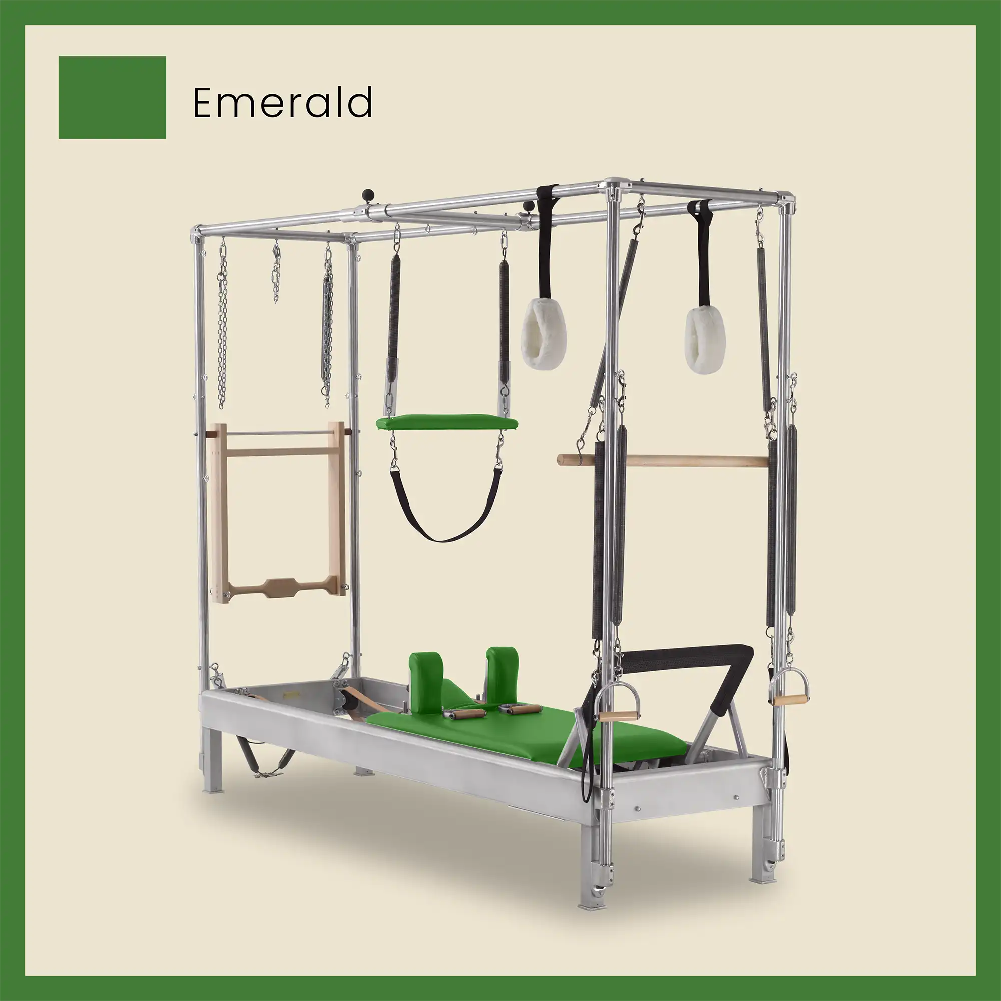 Pilates Reformer Cadillac Combo - Aluminum Full Cadillac Conversion, Raised Bed - Image 33