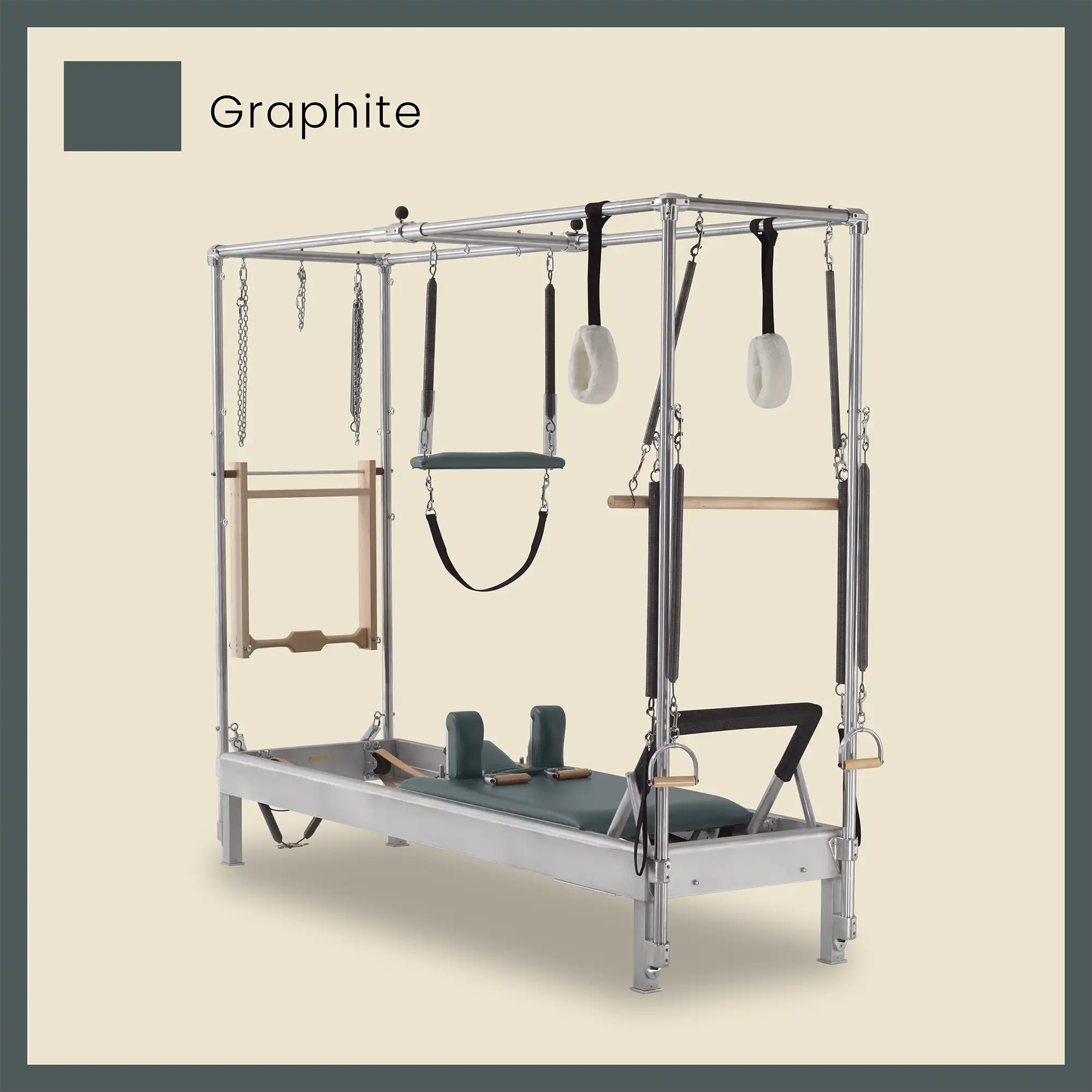 Pilates Reformer Cadillac Combo - Aluminum Full Cadillac Conversion, Raised Bed - Image 40