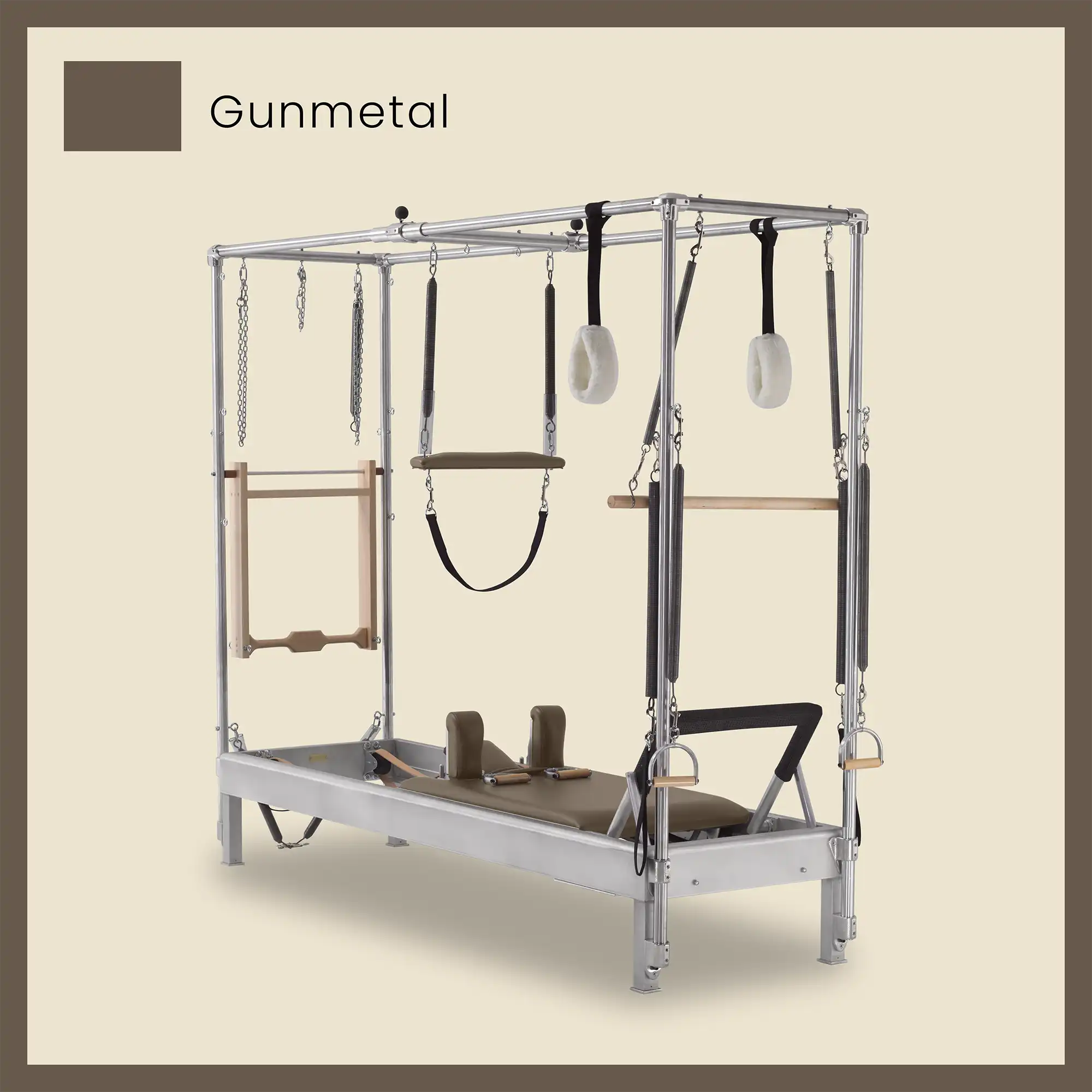 Pilates Reformer Cadillac Combo - Aluminum Full Cadillac Conversion, Raised Bed - Image 44