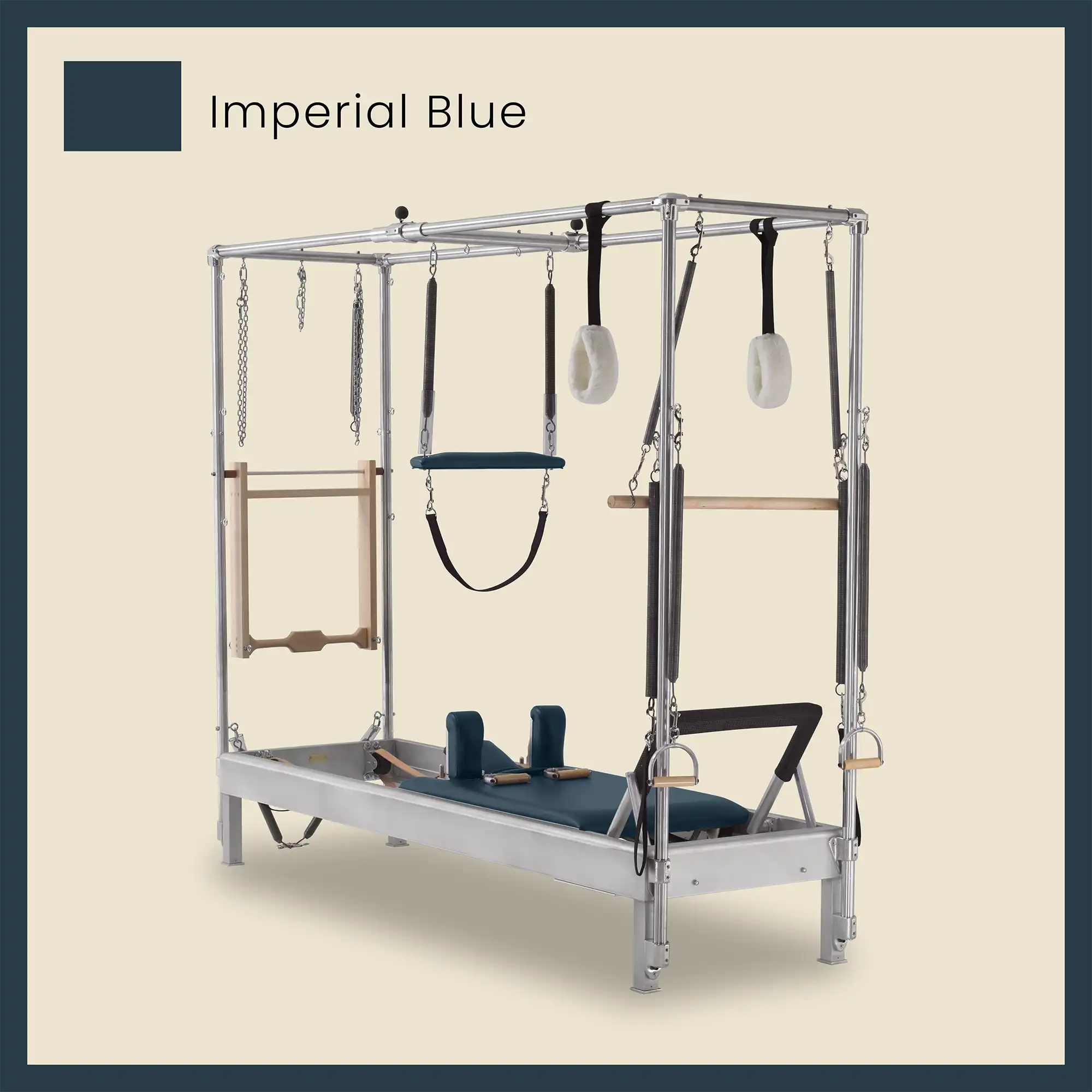Pilates Reformer Cadillac Combo - Aluminum Full Cadillac Conversion, Raised Bed - Image 45