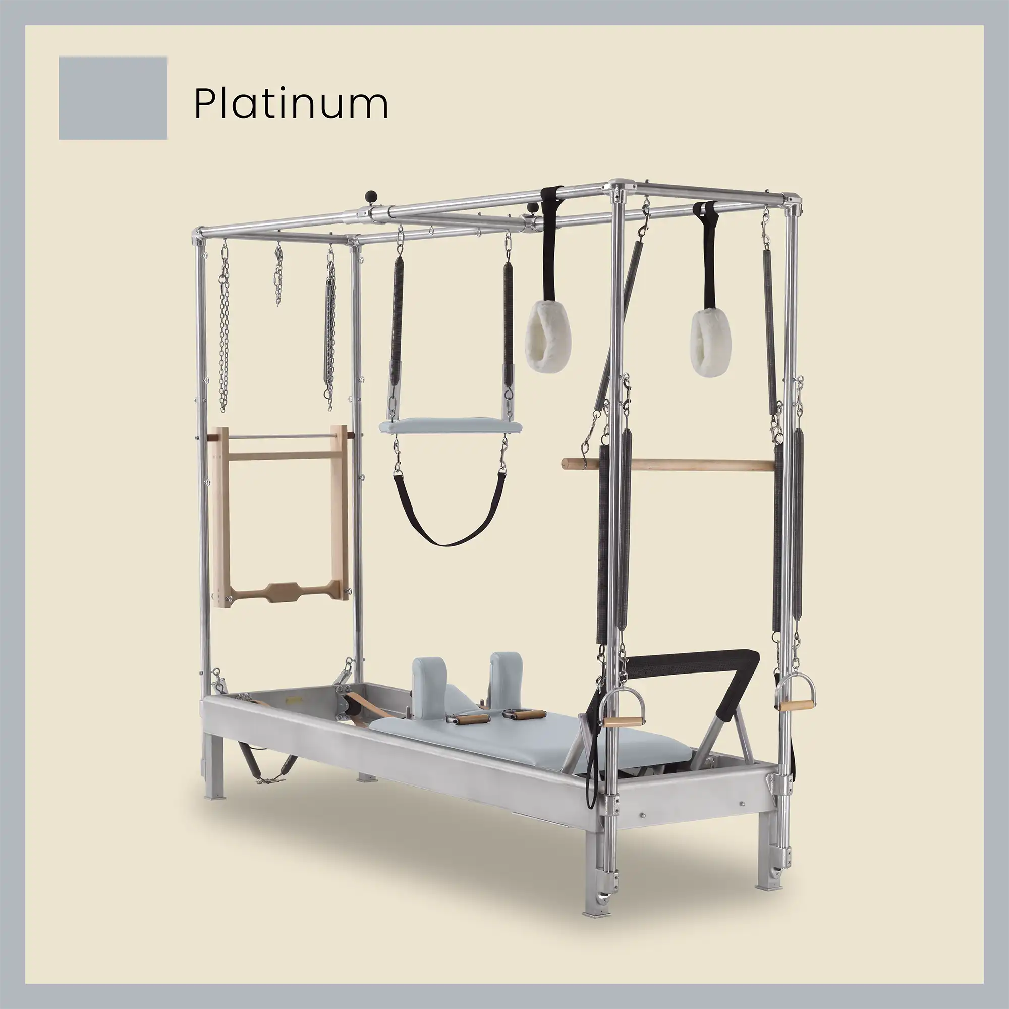 Pilates Reformer Cadillac Combo - Aluminum Full Cadillac Conversion, Raised Bed - Image 56