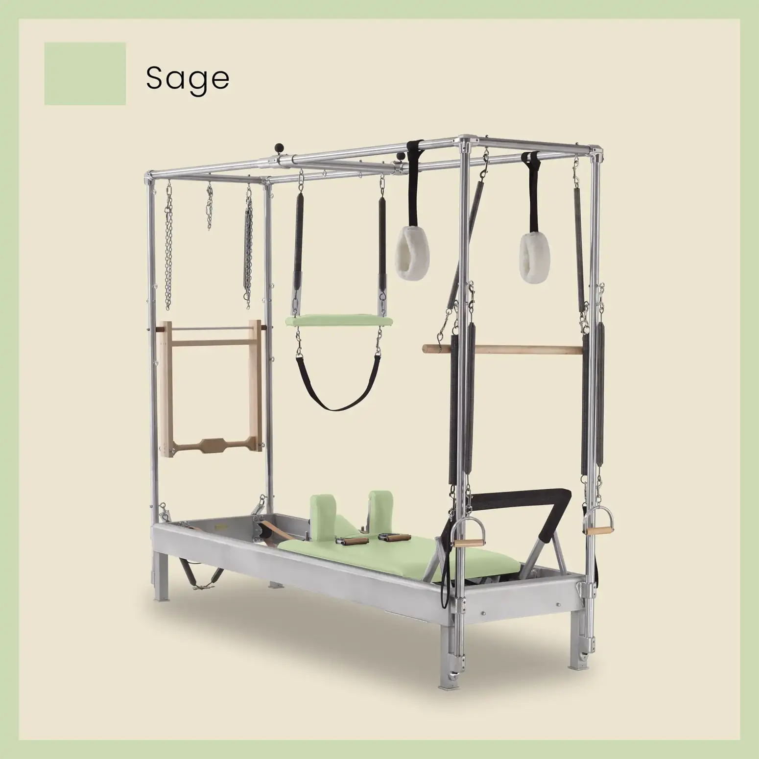 Pilates Reformer Cadillac Combo - Aluminum Full Cadillac Conversion, Raised Bed - Image 63