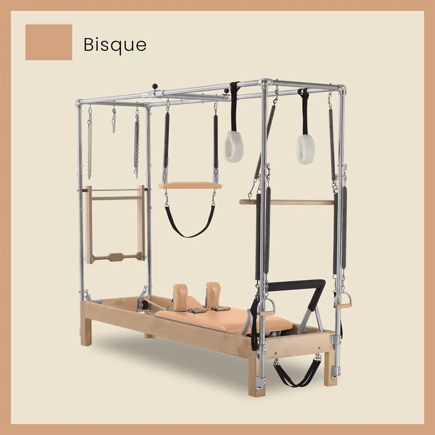 Pilates Reformer Cadillac Combo - Maple Wood Full Cadillac Conversion, Raised Bed - Image 13