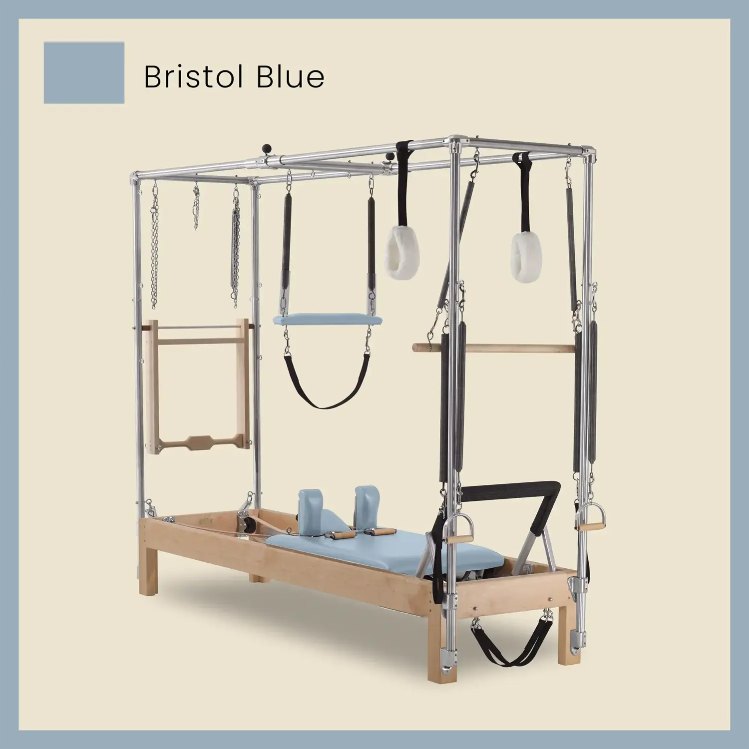 Pilates Reformer Cadillac Combo - Maple Wood Full Cadillac Conversion, Raised Bed - Image 15