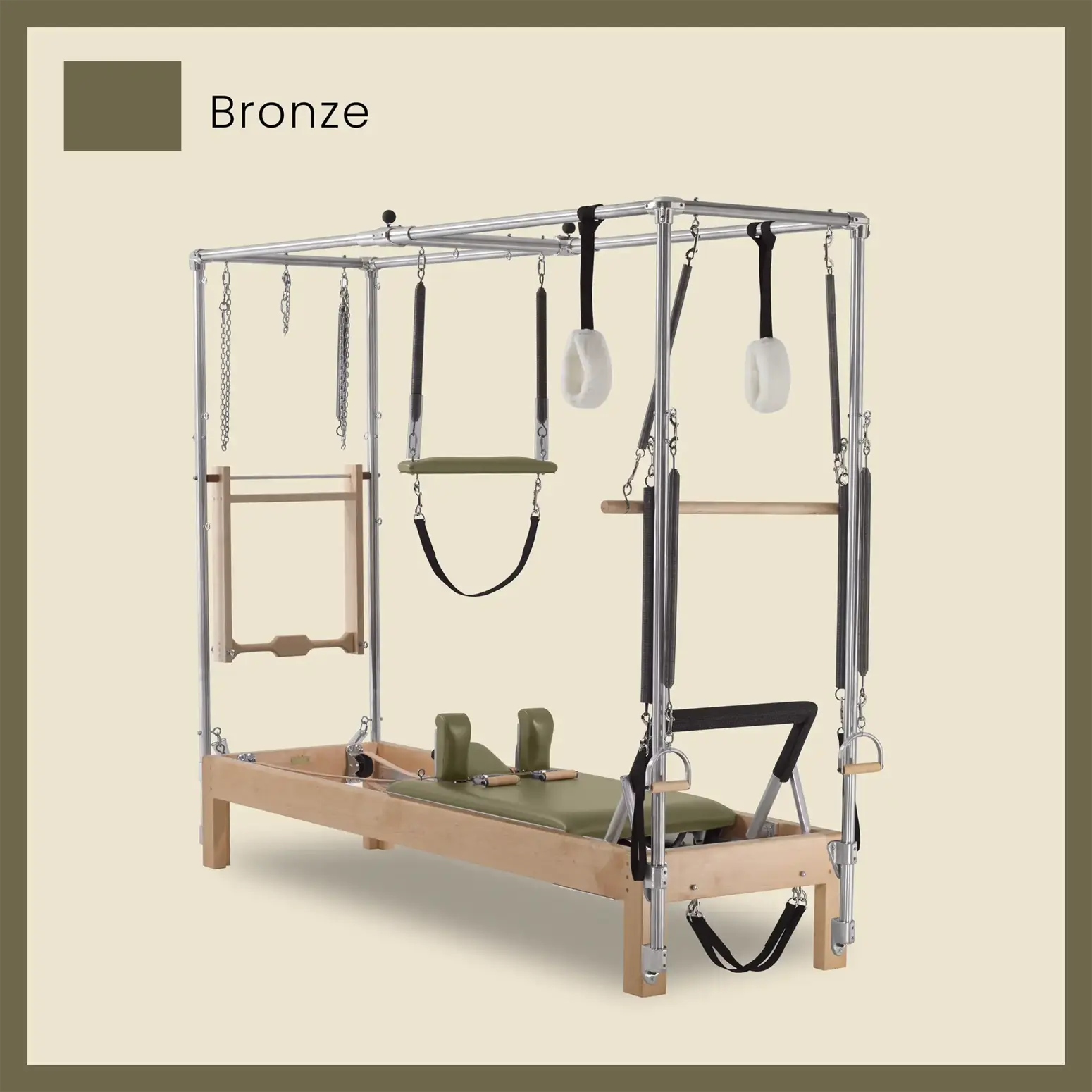 Pilates Reformer Cadillac Combo - Maple Wood Full Cadillac Conversion, Raised Bed - Image 17