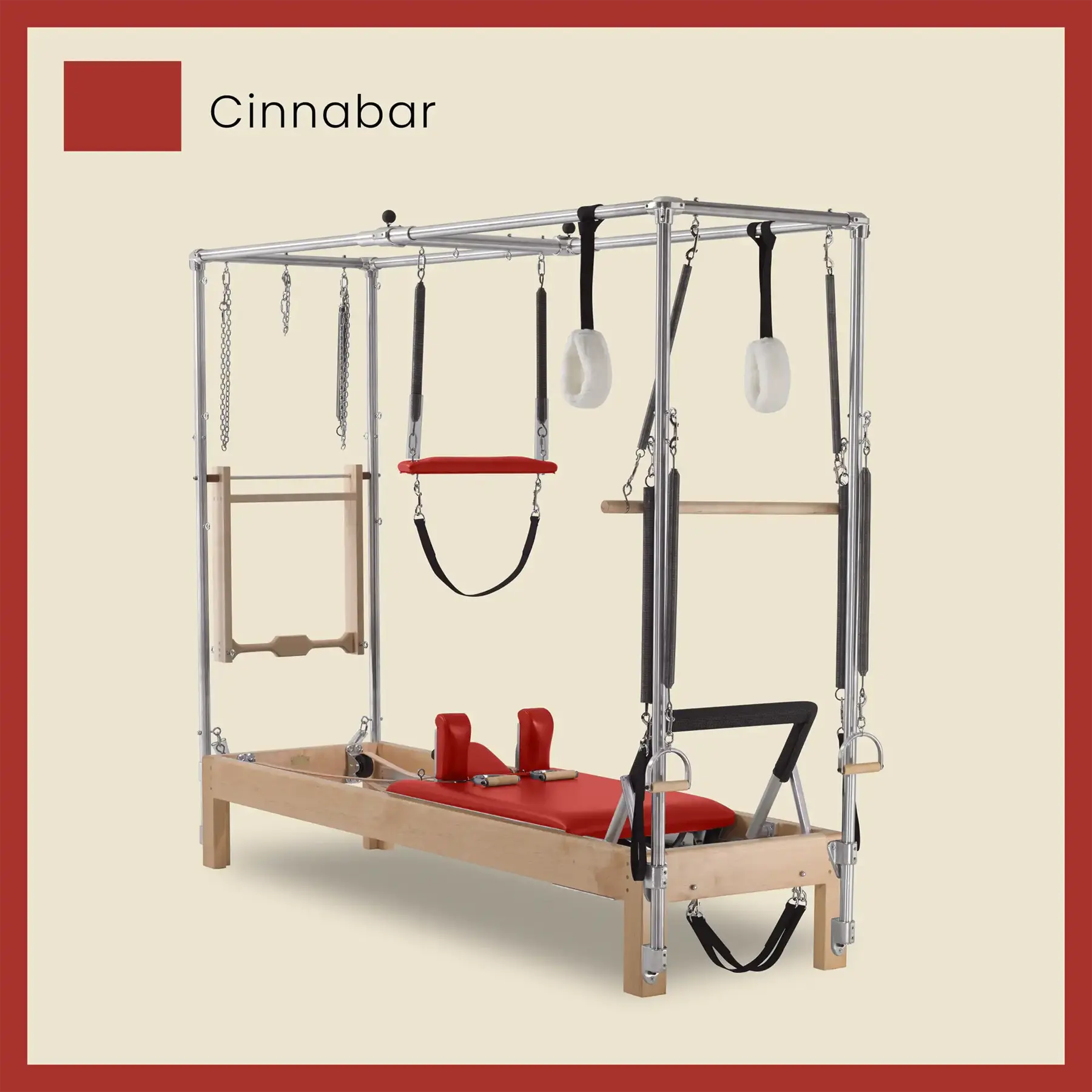 Pilates Reformer Cadillac Combo - Maple Wood Full Cadillac Conversion, Raised Bed - Image 22
