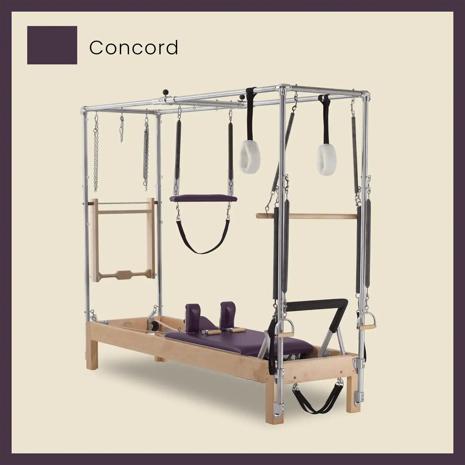 Pilates Reformer Cadillac Combo - Maple Wood Full Cadillac Conversion, Raised Bed - Image 25