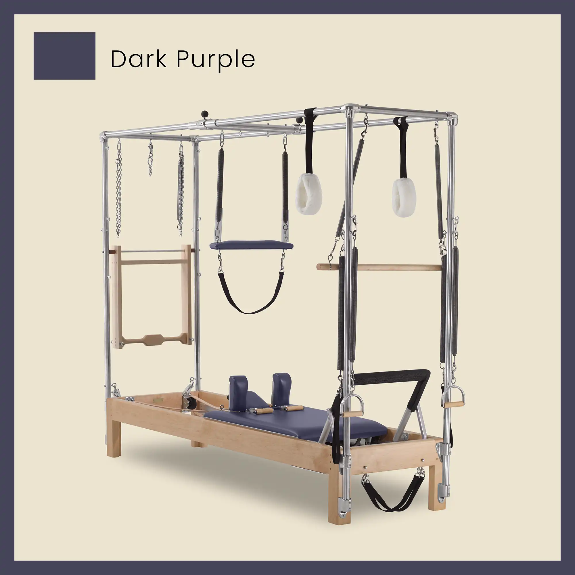 Pilates Reformer Cadillac Combo - Maple Wood Full Cadillac Conversion, Raised Bed - Image 28