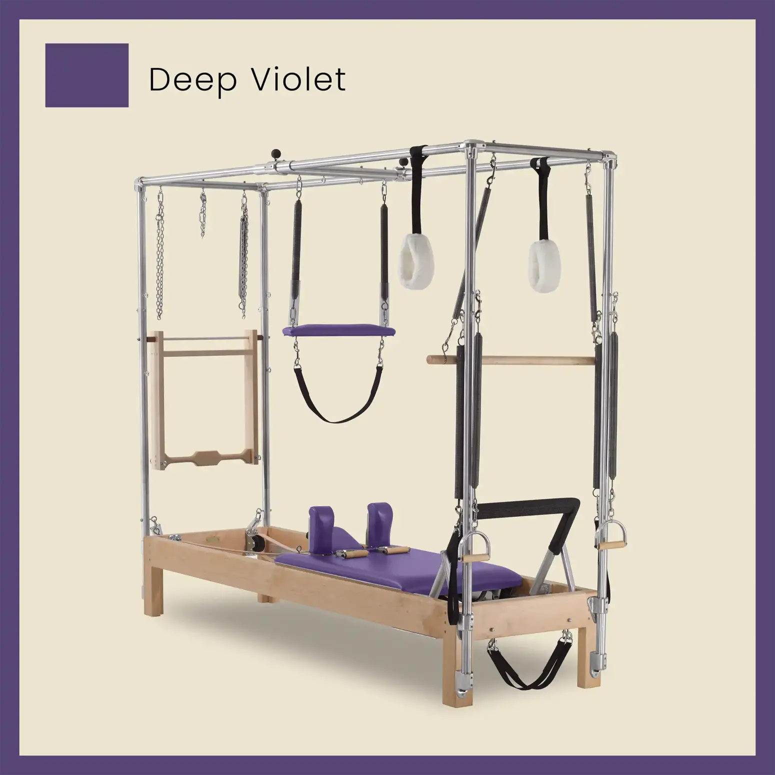 Pilates Reformer Cadillac Combo - Maple Wood Full Cadillac Conversion, Raised Bed - Image 29