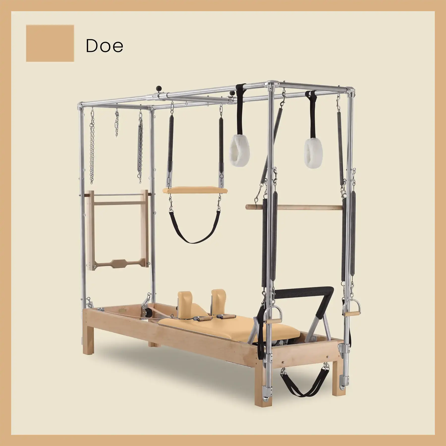 Pilates Reformer Cadillac Combo - Maple Wood Full Cadillac Conversion, Raised Bed - Image 30