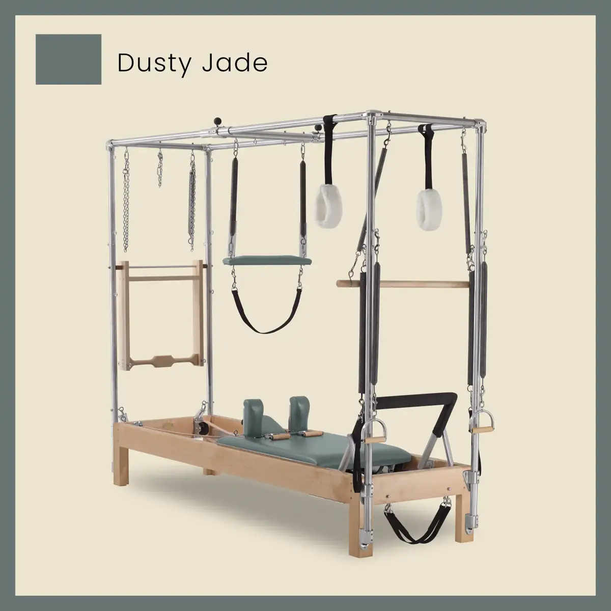 Pilates Reformer Cadillac Combo - Maple Wood Full Cadillac Conversion, Raised Bed - Image 32