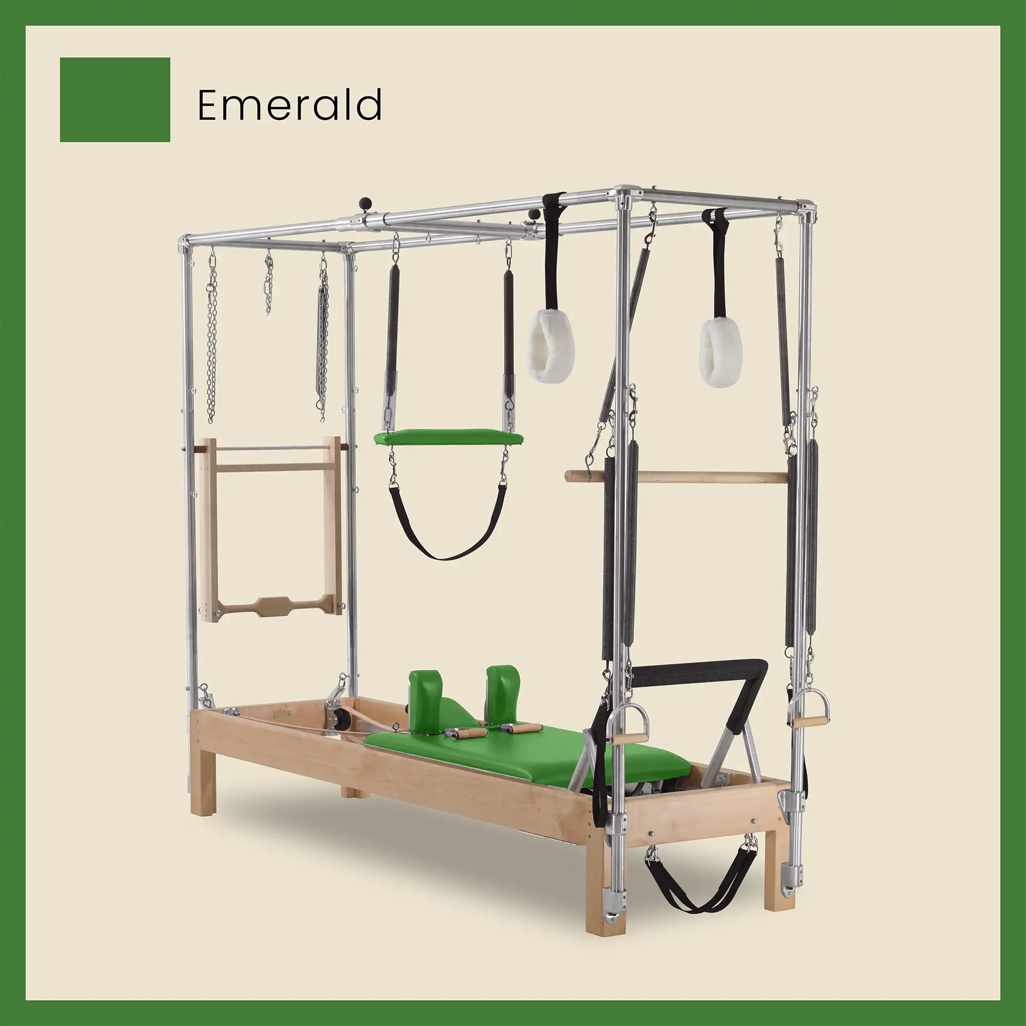 Pilates Reformer Cadillac Combo - Maple Wood Full Cadillac Conversion, Raised Bed - Image 33