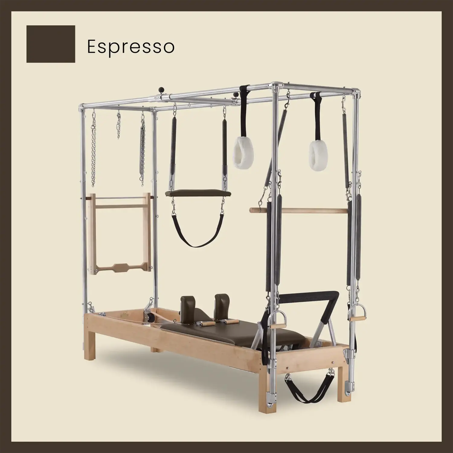 Pilates Reformer Cadillac Combo - Maple Wood Full Cadillac Conversion, Raised Bed - Image 34