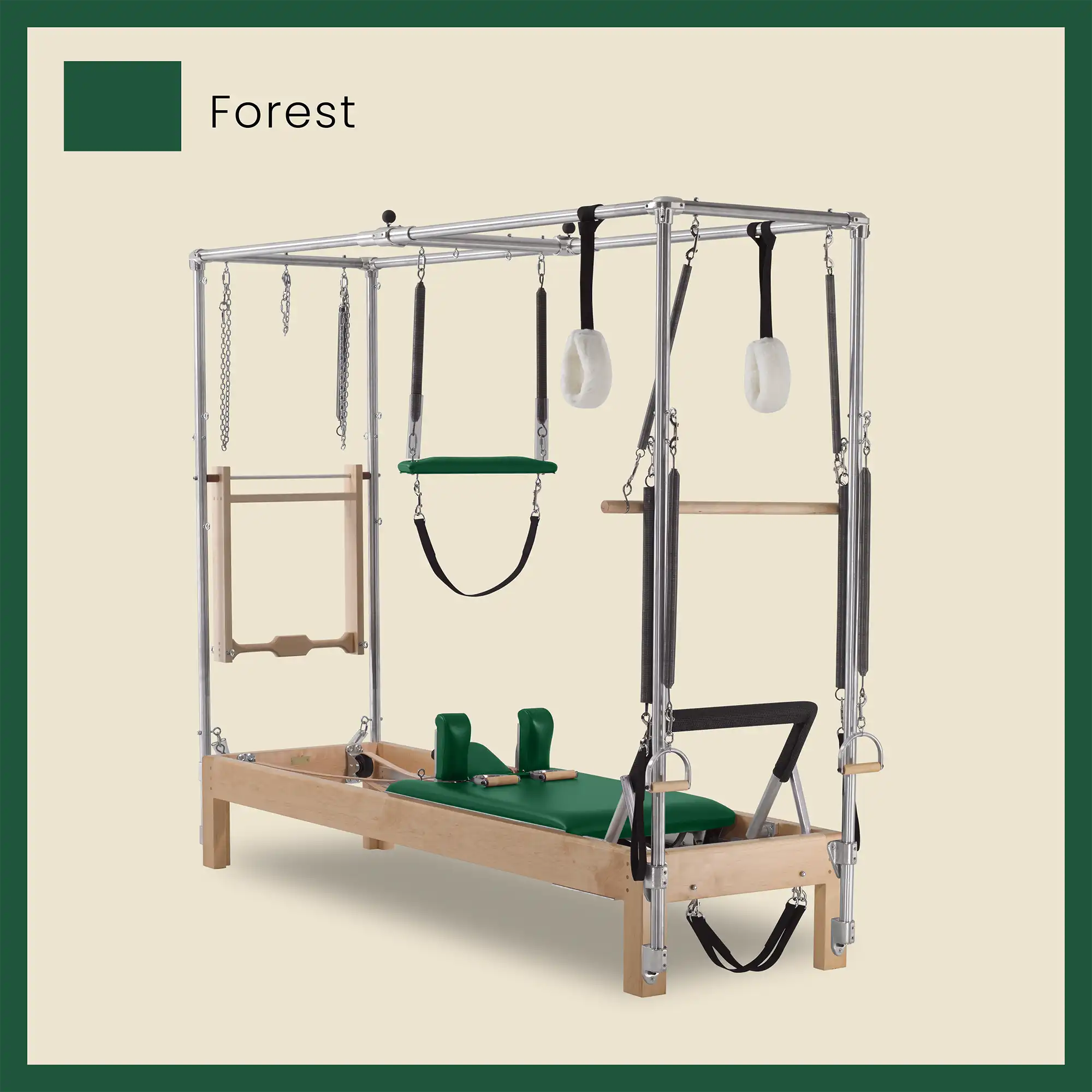 Pilates Reformer Cadillac Combo - Maple Wood Full Cadillac Conversion, Raised Bed - Image 36