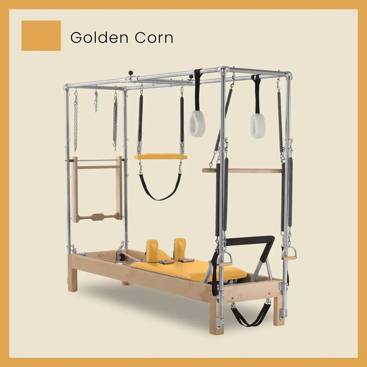 Pilates Reformer Cadillac Combo - Maple Wood Full Cadillac Conversion, Raised Bed - Image 38
