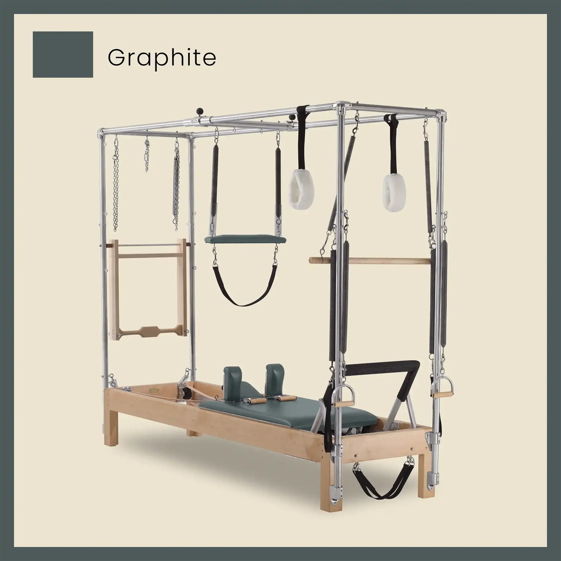 Pilates Reformer Cadillac Combo - Maple Wood Full Cadillac Conversion, Raised Bed - Image 40