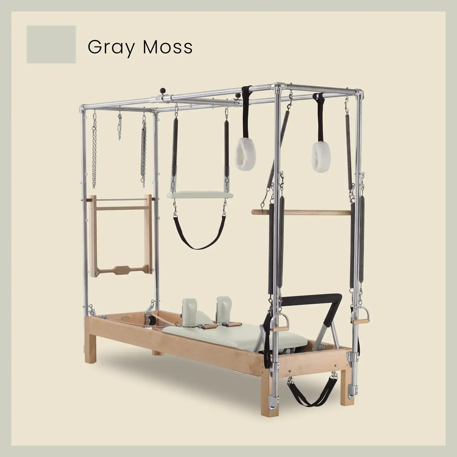 Pilates Reformer Cadillac Combo - Maple Wood Full Cadillac Conversion, Raised Bed - Image 41