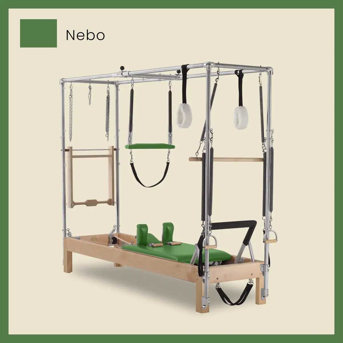 Pilates Reformer Cadillac Combo - Maple Wood Full Cadillac Conversion, Raised Bed - Image 50