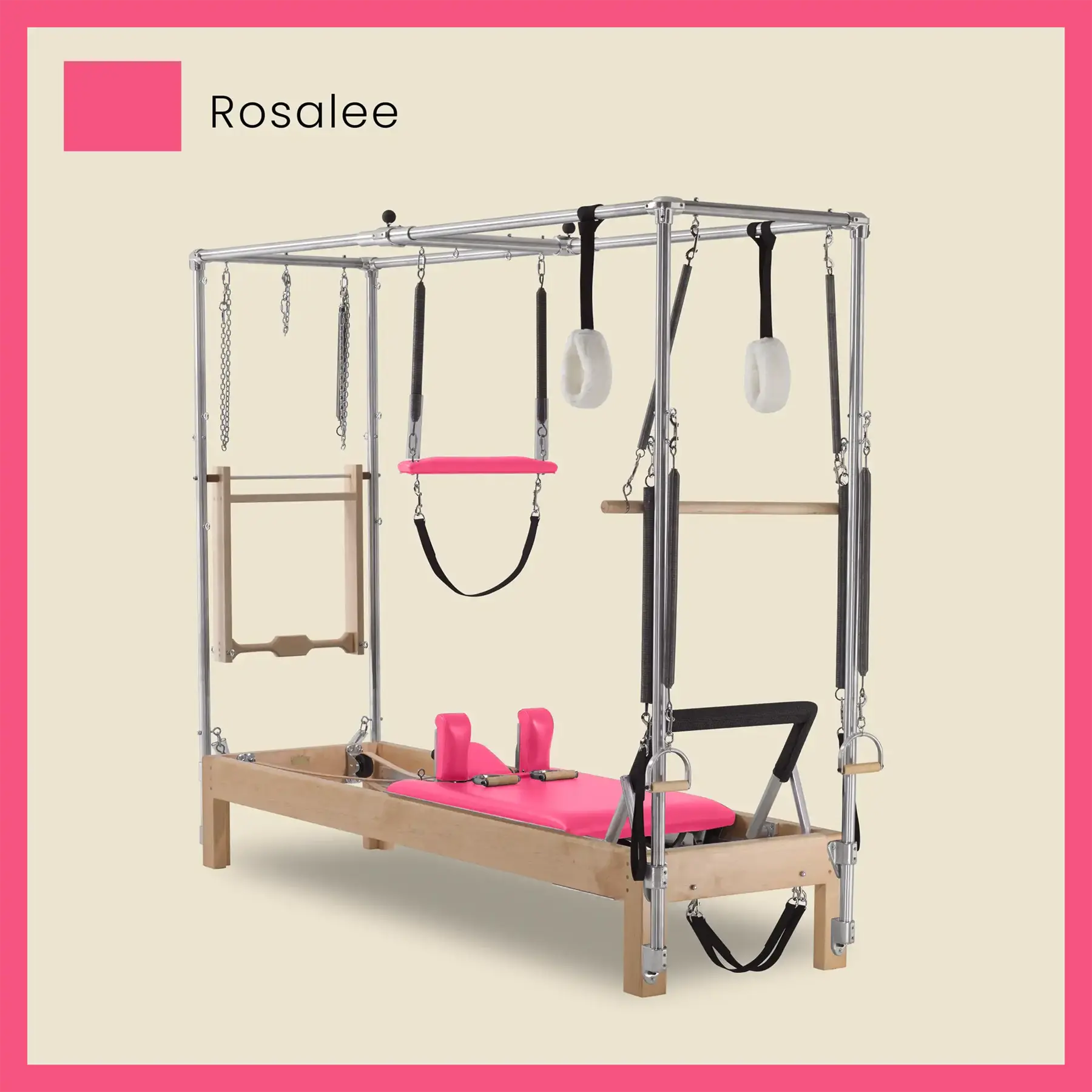 Pilates Reformer Cadillac Combo - Maple Wood Full Cadillac Conversion, Raised Bed - Image 59