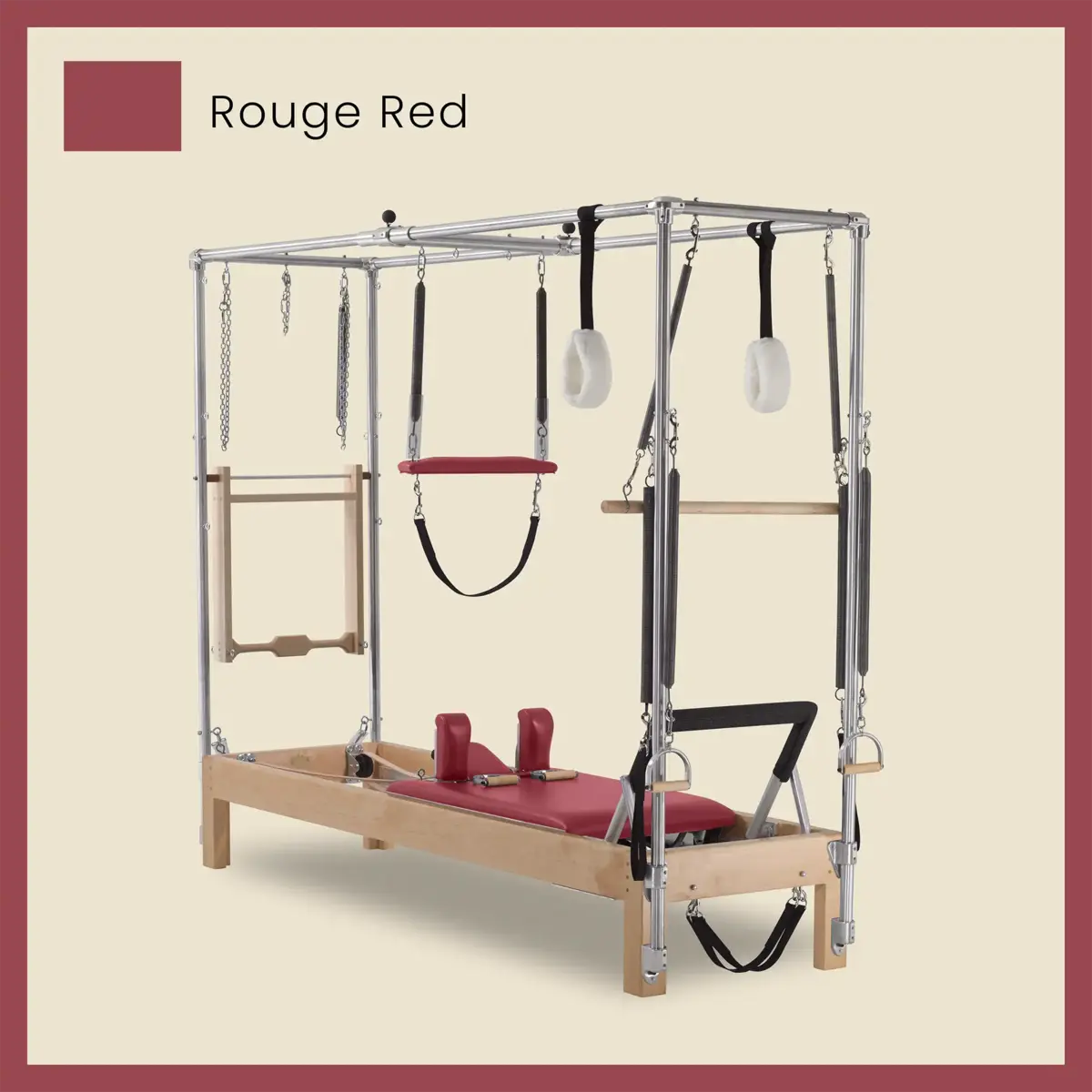 Pilates Reformer Cadillac Combo - Maple Wood Full Cadillac Conversion, Raised Bed - Image 60