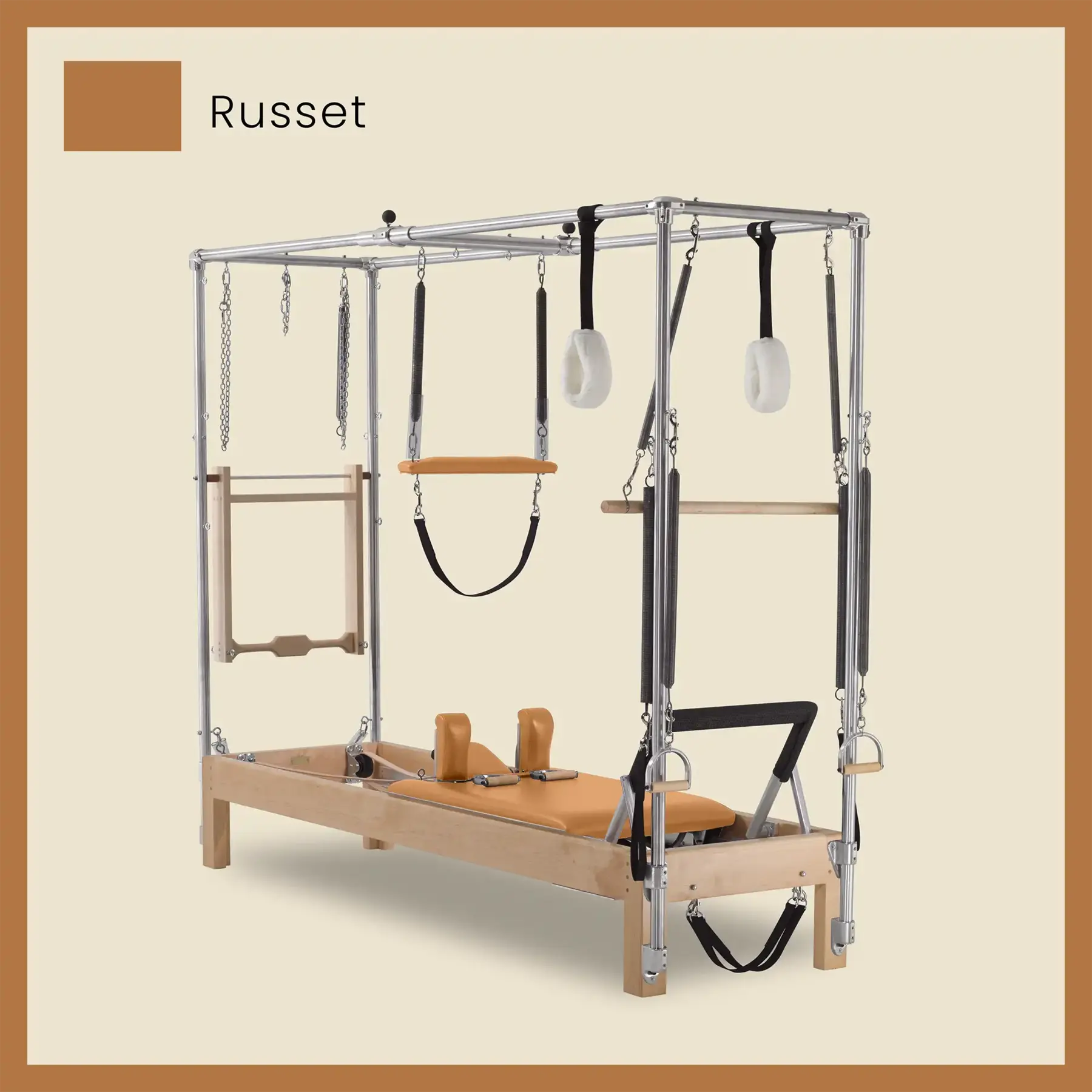 Pilates Reformer Cadillac Combo - Maple Wood Full Cadillac Conversion, Raised Bed - Image 62