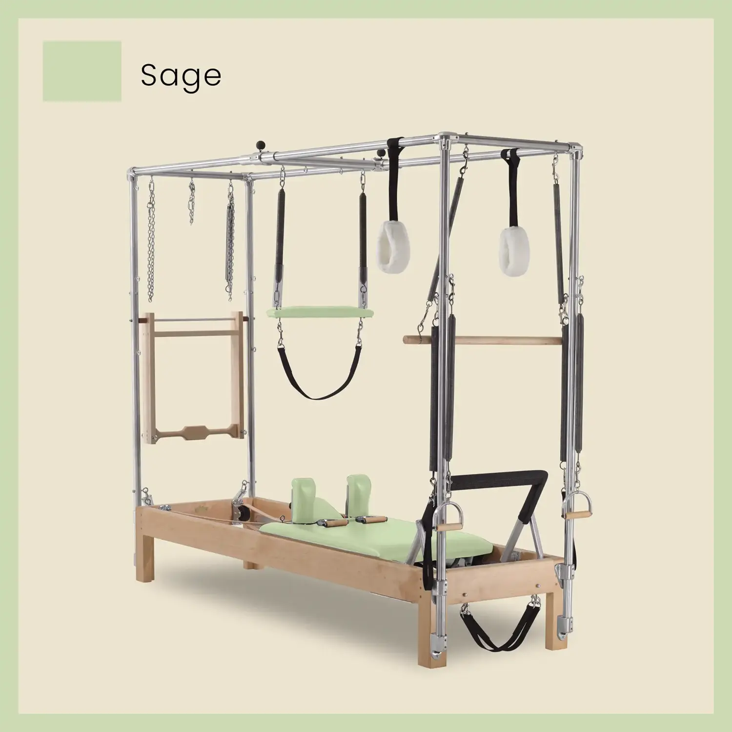 Pilates Reformer Cadillac Combo - Maple Wood Full Cadillac Conversion, Raised Bed - Image 63