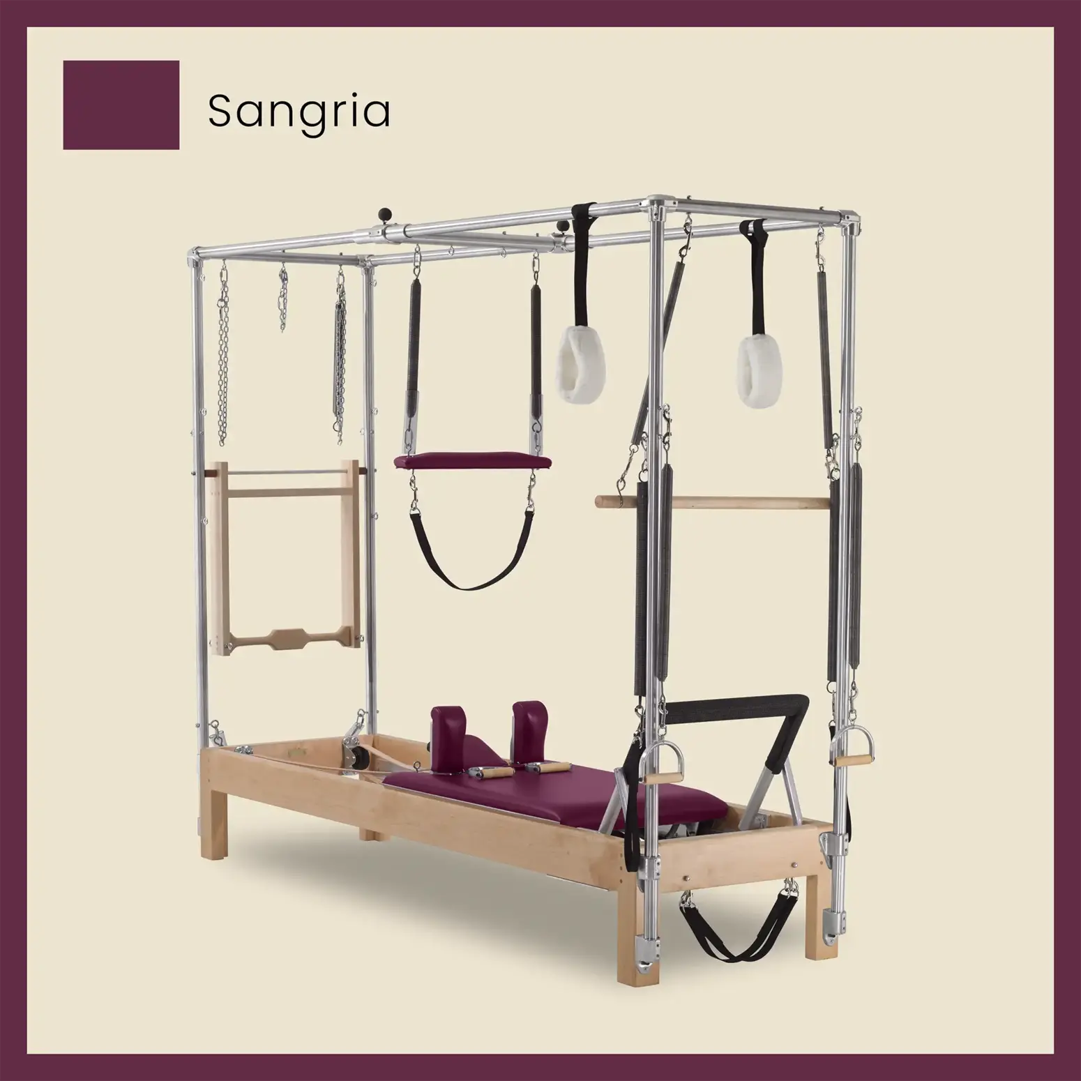 Pilates Reformer Cadillac Combo - Maple Wood Full Cadillac Conversion, Raised Bed - Image 65