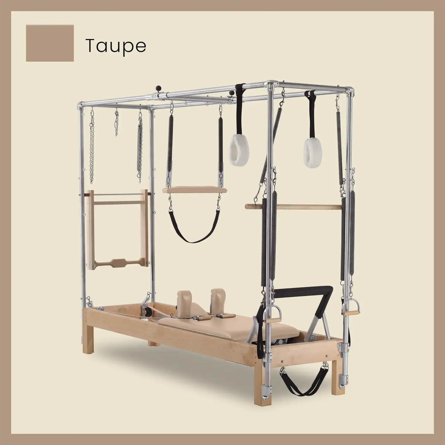 Pilates Reformer Cadillac Combo - Maple Wood Full Cadillac Conversion, Raised Bed - Image 69