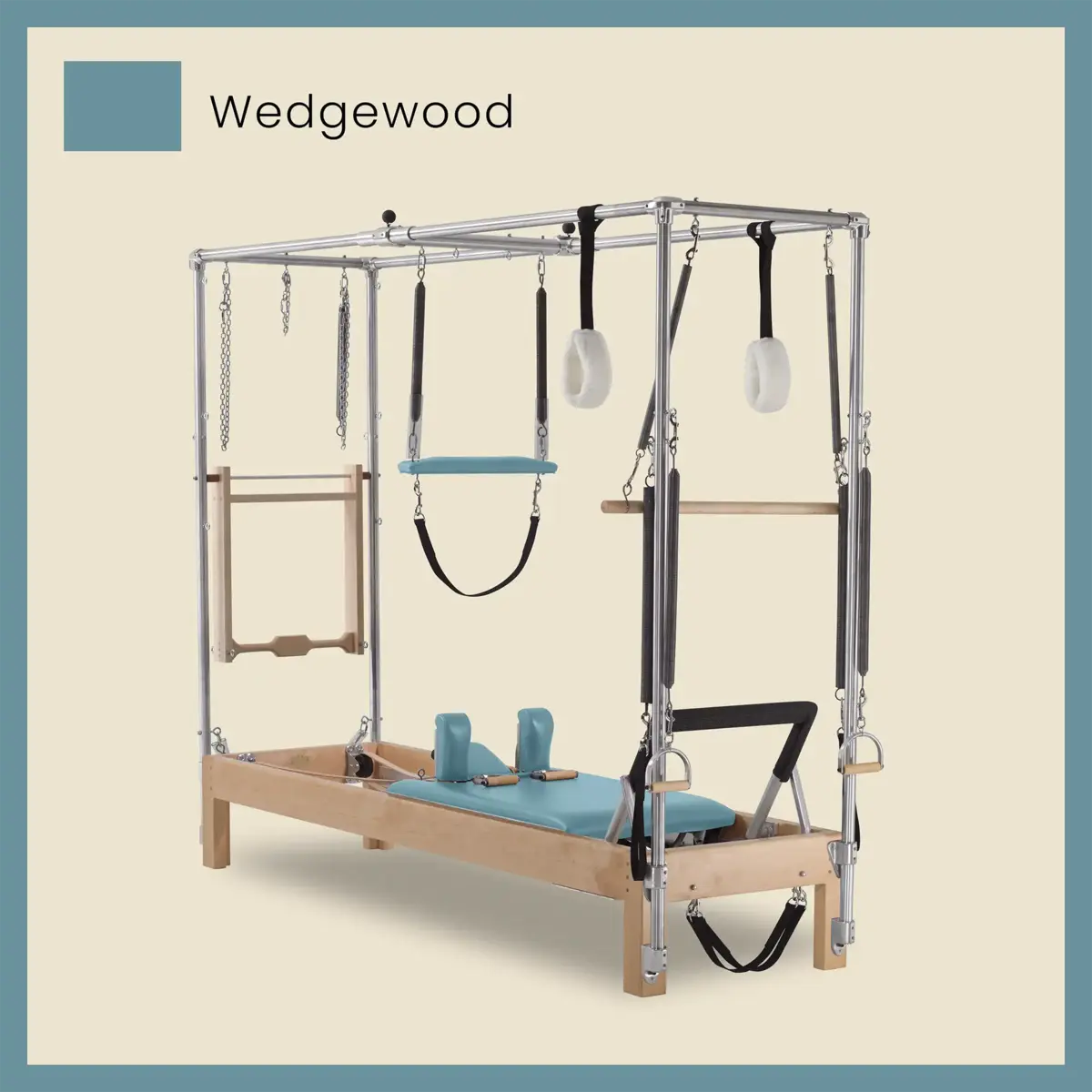 Pilates Reformer Cadillac Combo - Maple Wood Full Cadillac Conversion, Raised Bed - Image 73