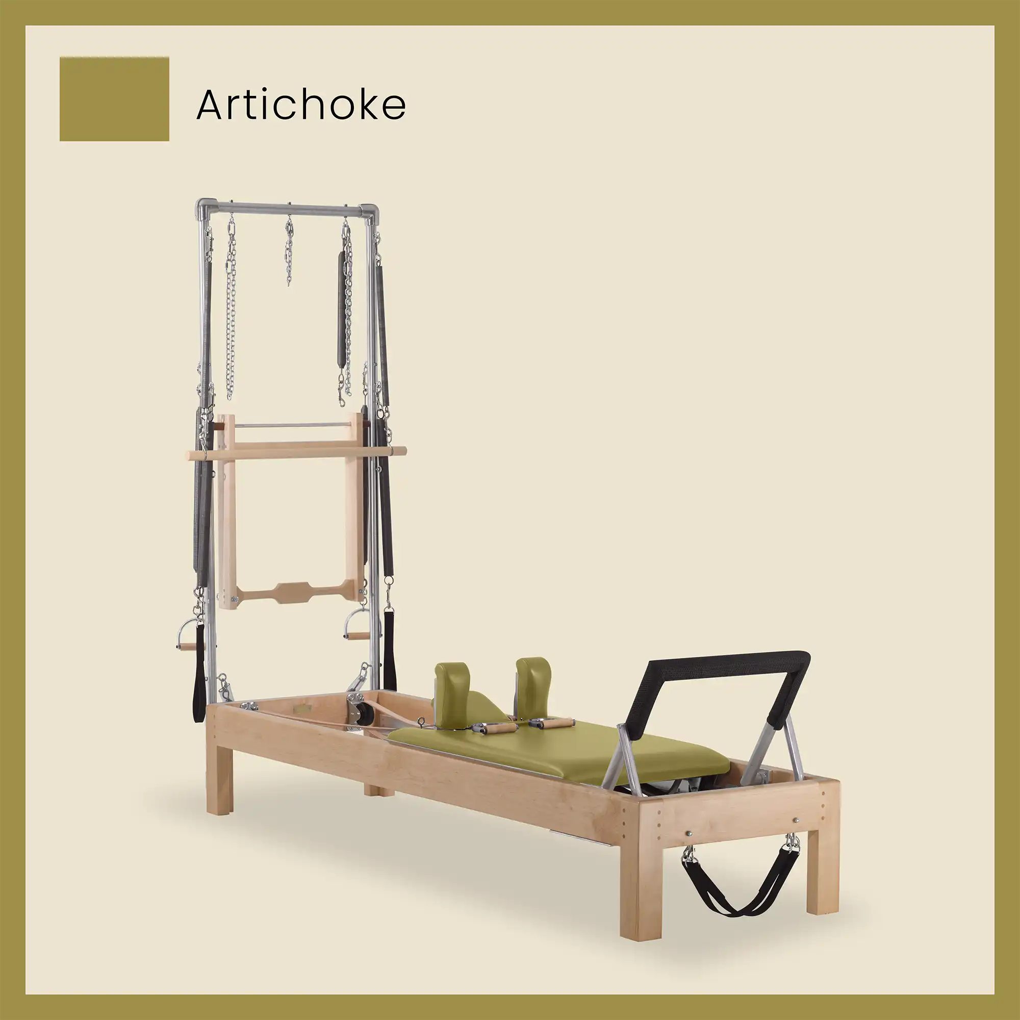 Pilates Reformer Cadillac Combo - Maple Wood Half Cadillac Conversion, Raised Bed - Image 11
