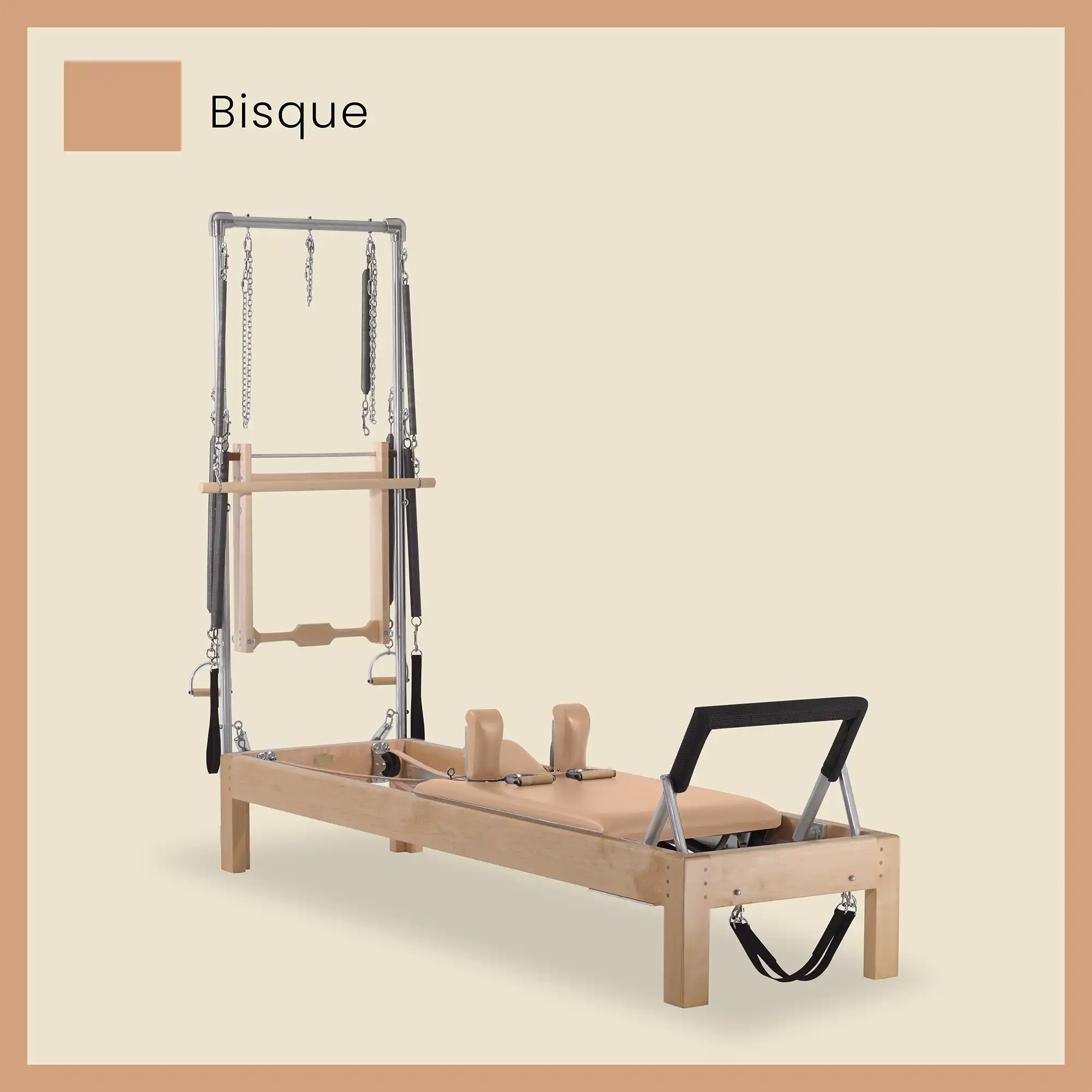 Pilates Reformer Cadillac Combo - Maple Wood Half Cadillac Conversion, Raised Bed - Image 12