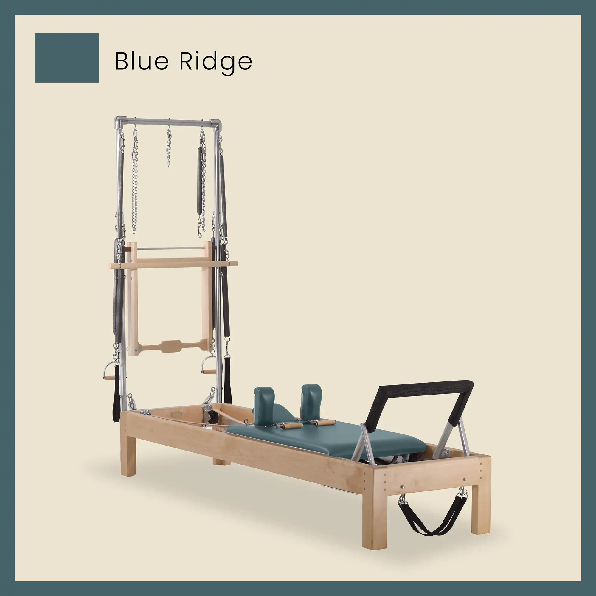 Pilates Reformer Cadillac Combo - Maple Wood Half Cadillac Conversion, Raised Bed - Image 13