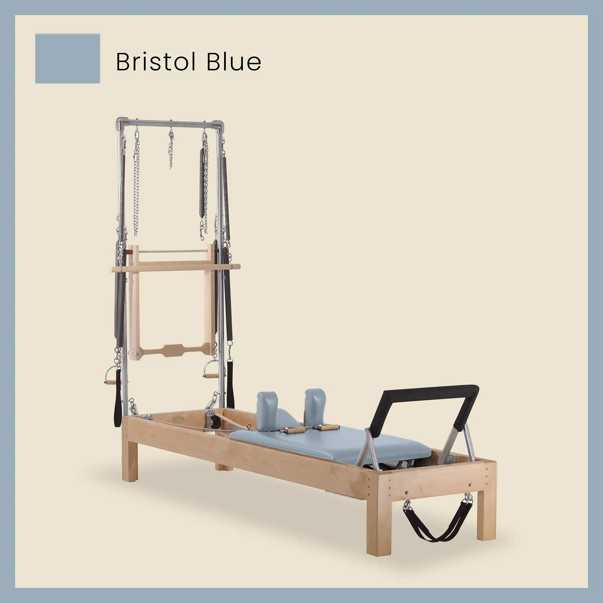 Pilates Reformer Cadillac Combo - Maple Wood Half Cadillac Conversion, Raised Bed - Image 14