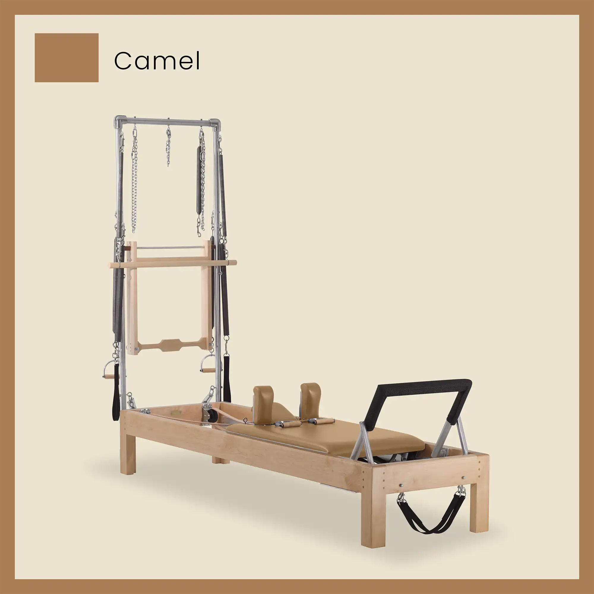 Pilates Reformer Cadillac Combo - Maple Wood Half Cadillac Conversion, Raised Bed - Image 18