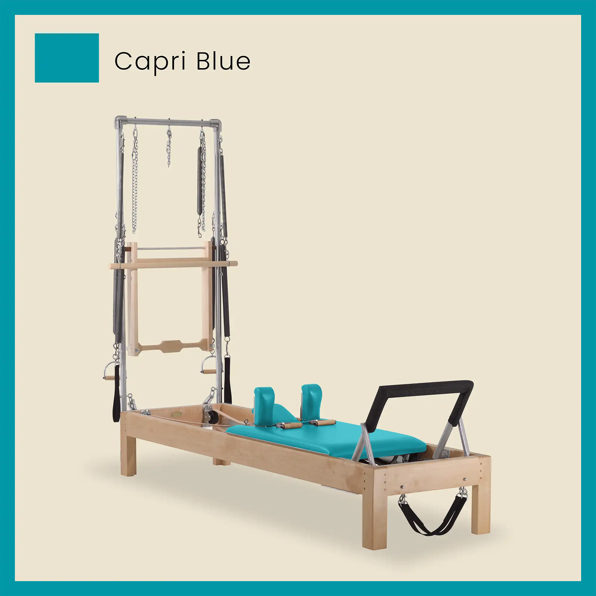 Pilates Reformer Cadillac Combo - Maple Wood Half Cadillac Conversion, Raised Bed - Image 19