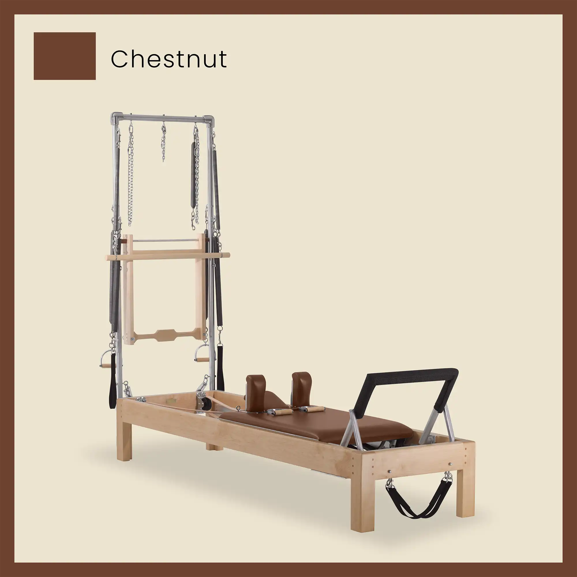 Pilates Reformer Cadillac Combo - Maple Wood Half Cadillac Conversion, Raised Bed - Image 20