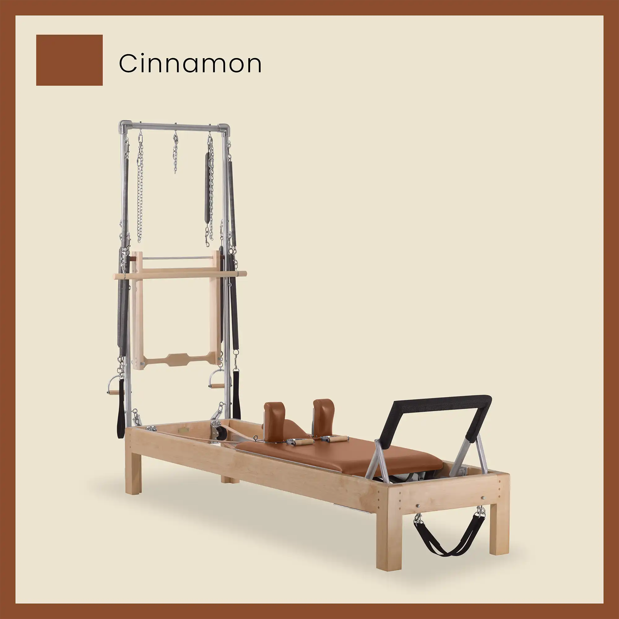 Pilates Reformer Cadillac Combo - Maple Wood Half Cadillac Conversion, Raised Bed - Image 22