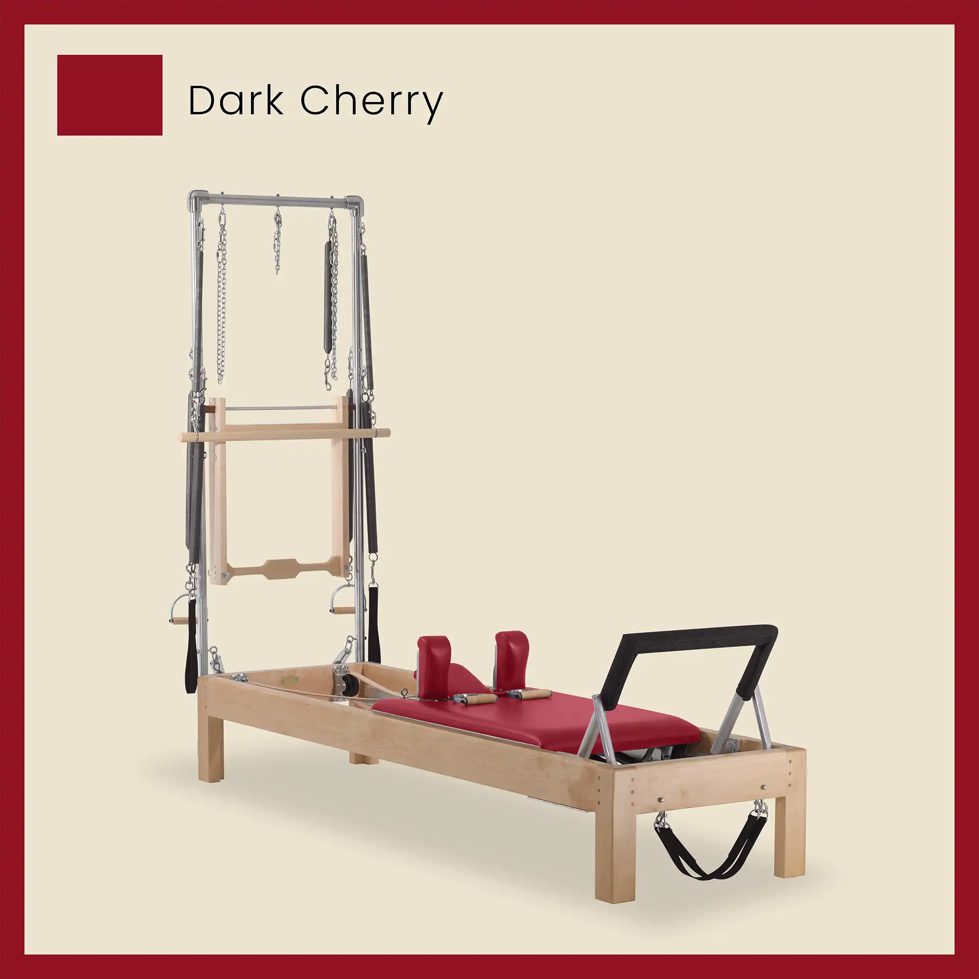Pilates Reformer Cadillac Combo - Maple Wood Half Cadillac Conversion, Raised Bed - Image 26