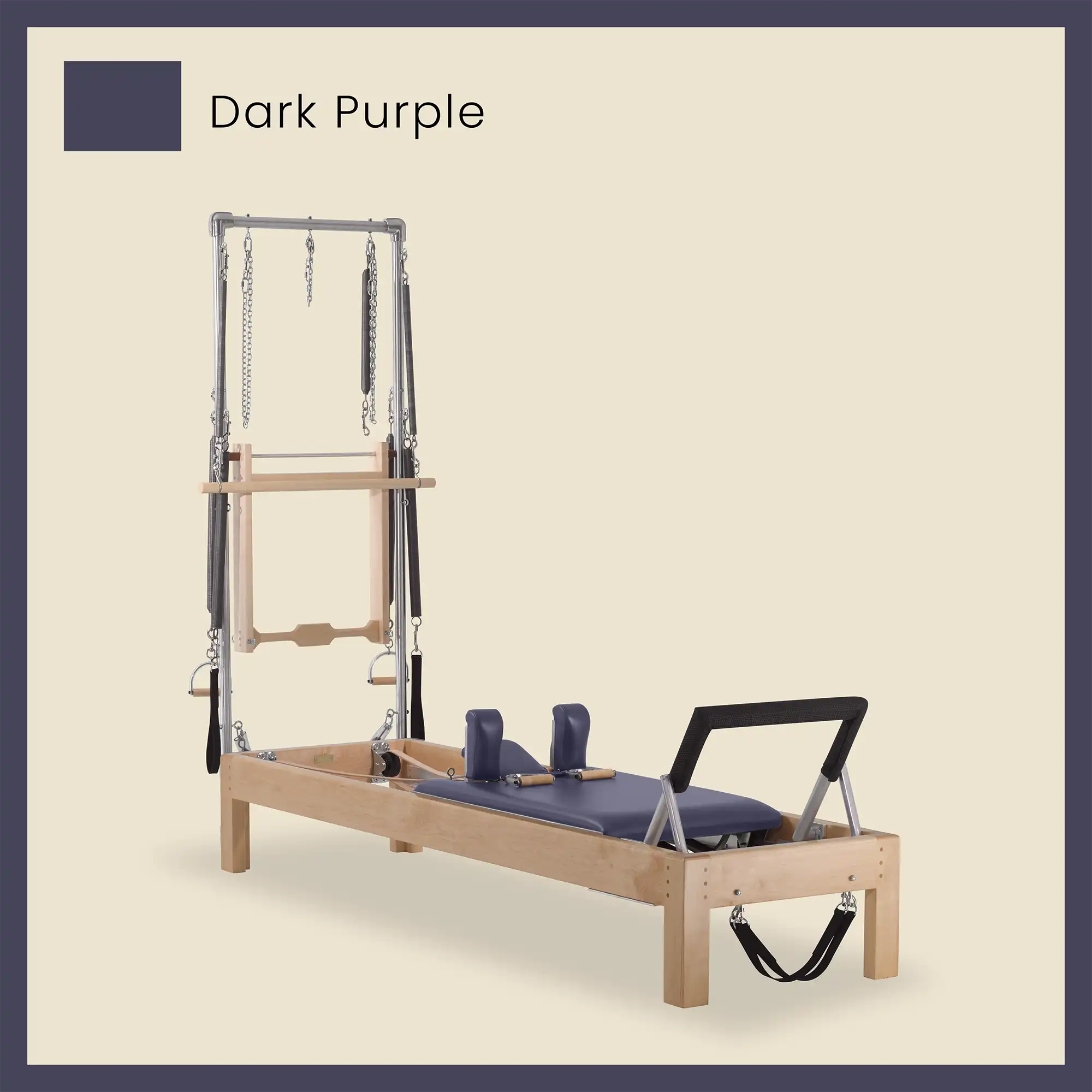 Pilates Reformer Cadillac Combo - Maple Wood Half Cadillac Conversion, Raised Bed - Image 27