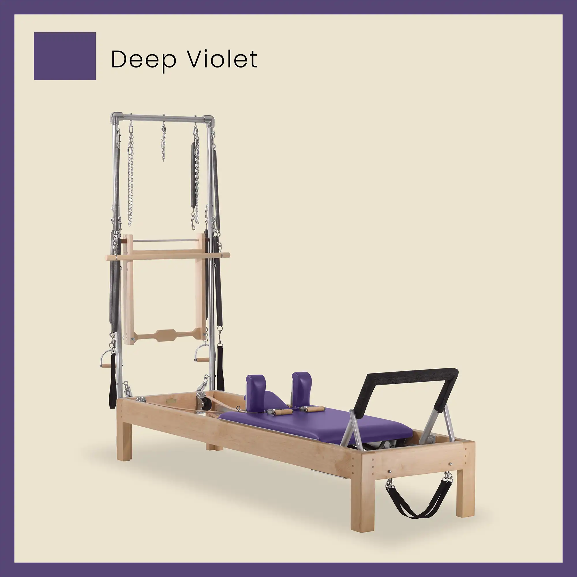 Pilates Reformer Cadillac Combo - Maple Wood Half Cadillac Conversion, Raised Bed - Image 28