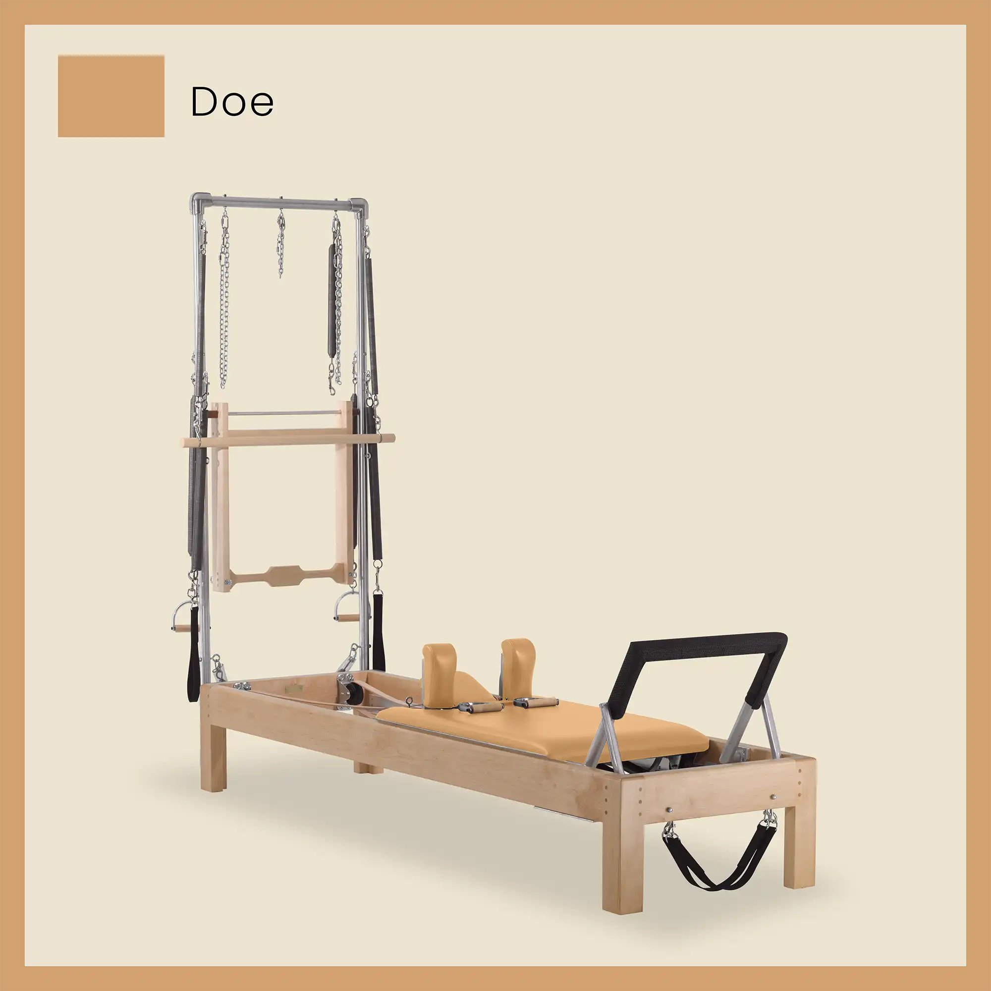 Pilates Reformer Cadillac Combo - Maple Wood Half Cadillac Conversion, Raised Bed - Image 29