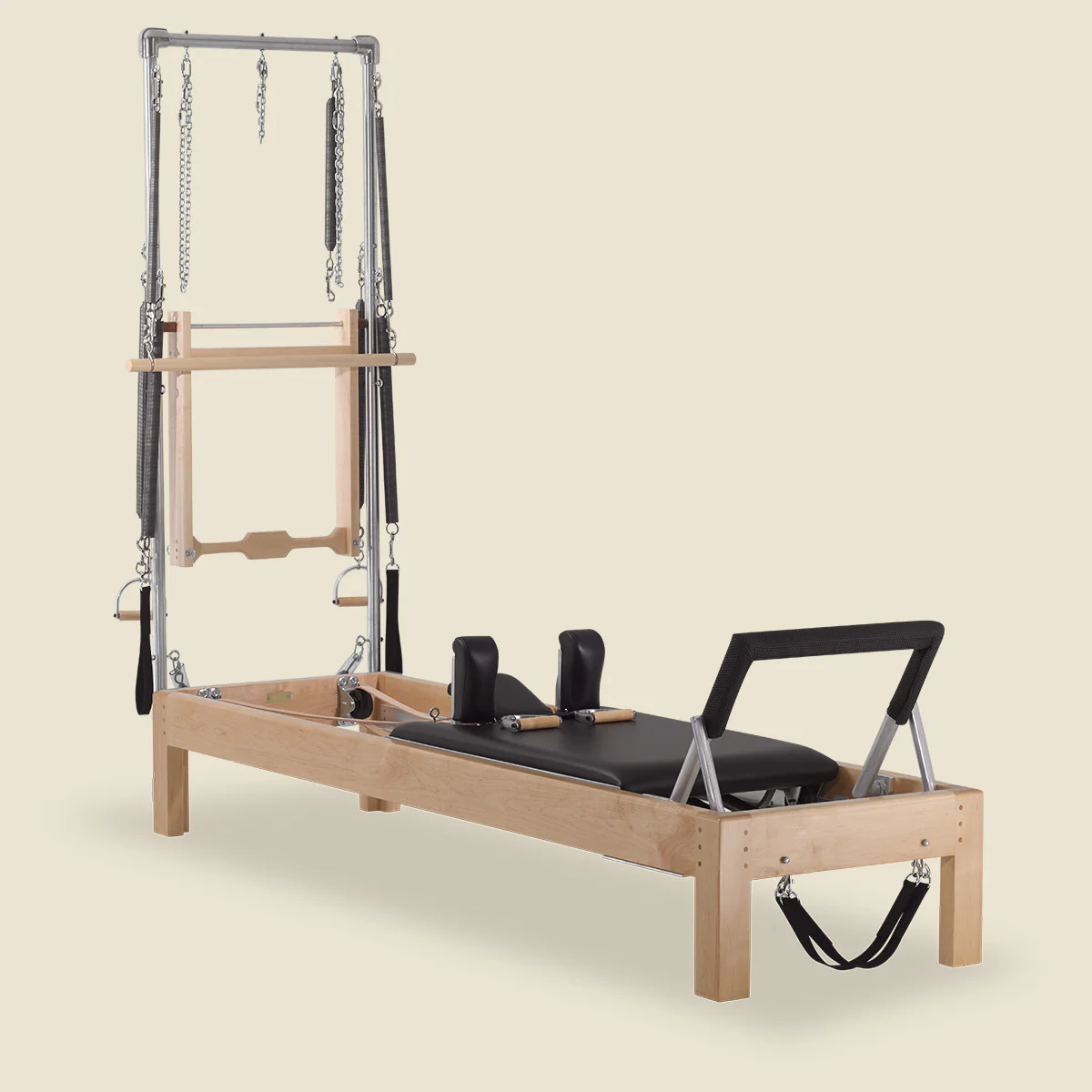 Pilates Reformer Cadillac Combo - Maple Wood Half Cadillac Conversion, Raised Bed - Image 3