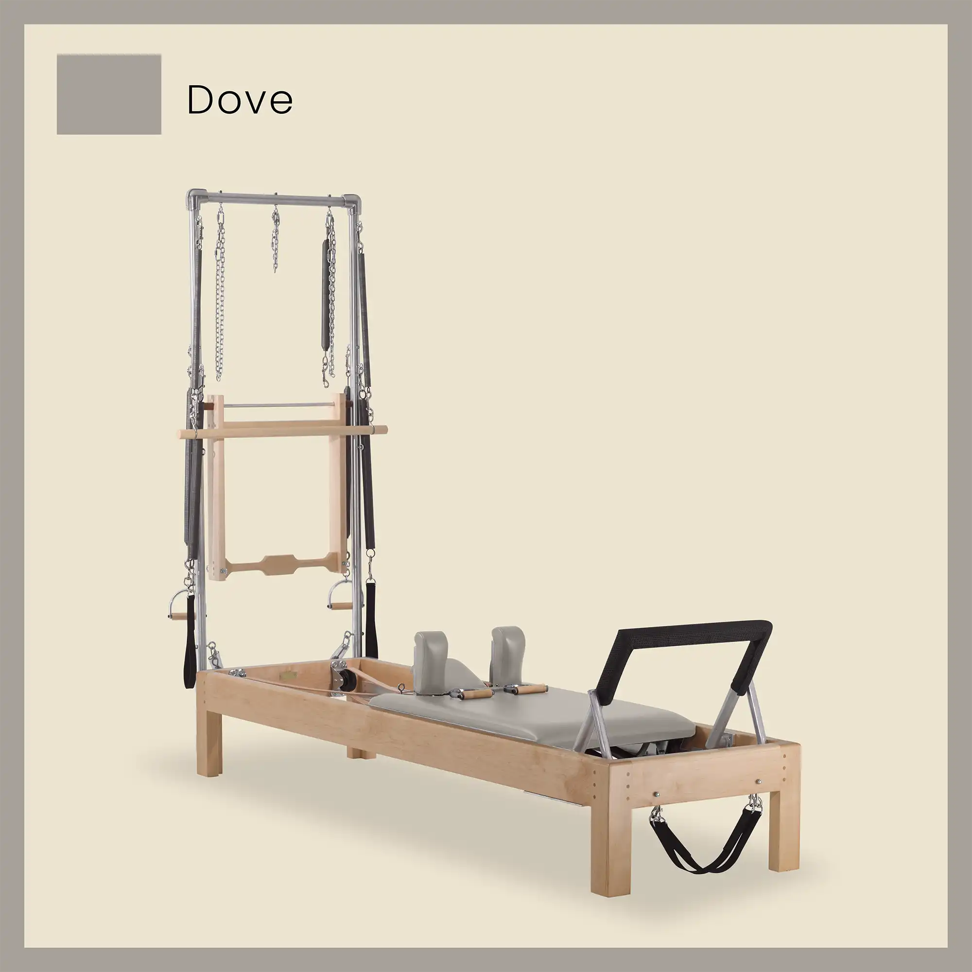 Pilates Reformer Cadillac Combo - Maple Wood Half Cadillac Conversion, Raised Bed - Image 30