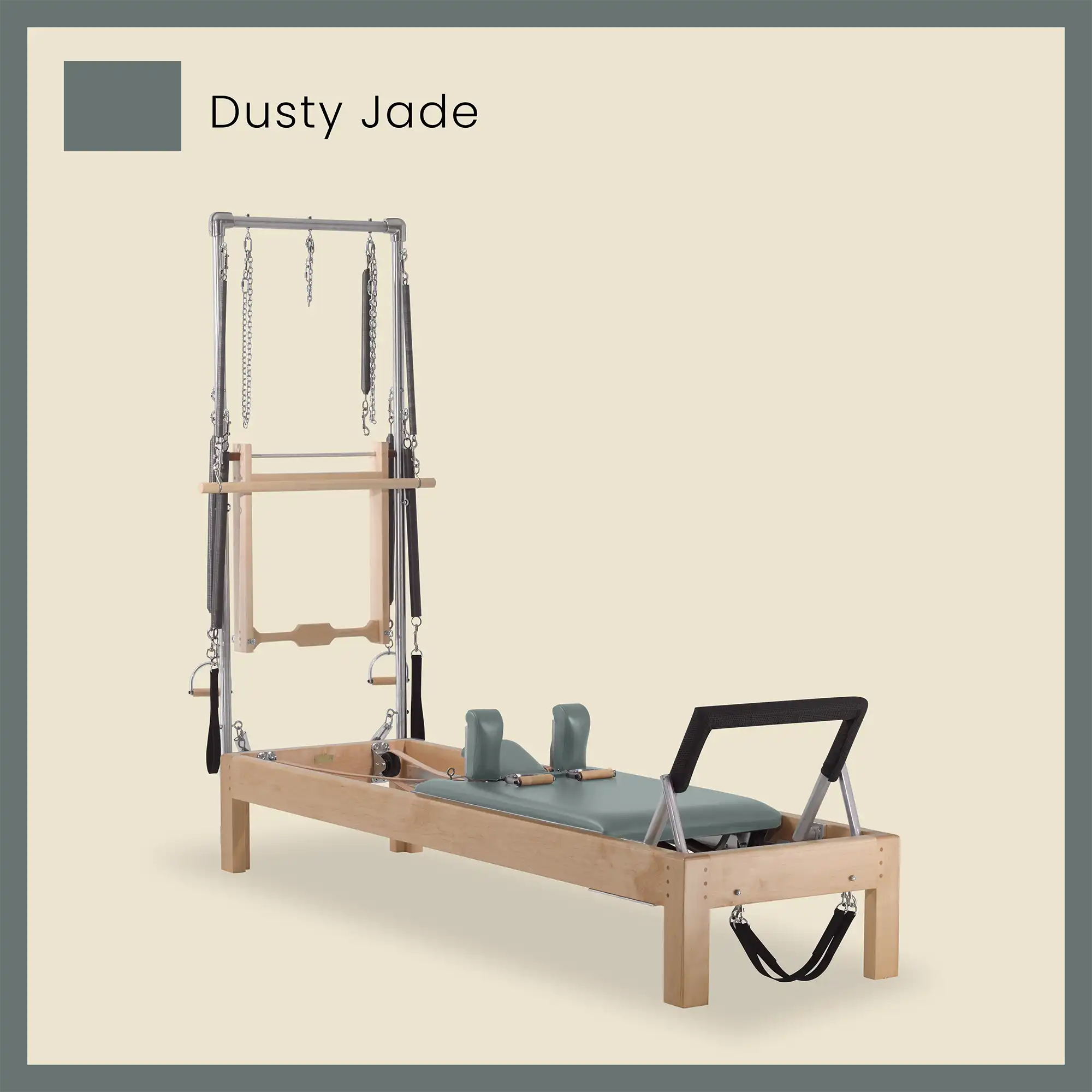 Pilates Reformer Cadillac Combo - Maple Wood Half Cadillac Conversion, Raised Bed - Image 31