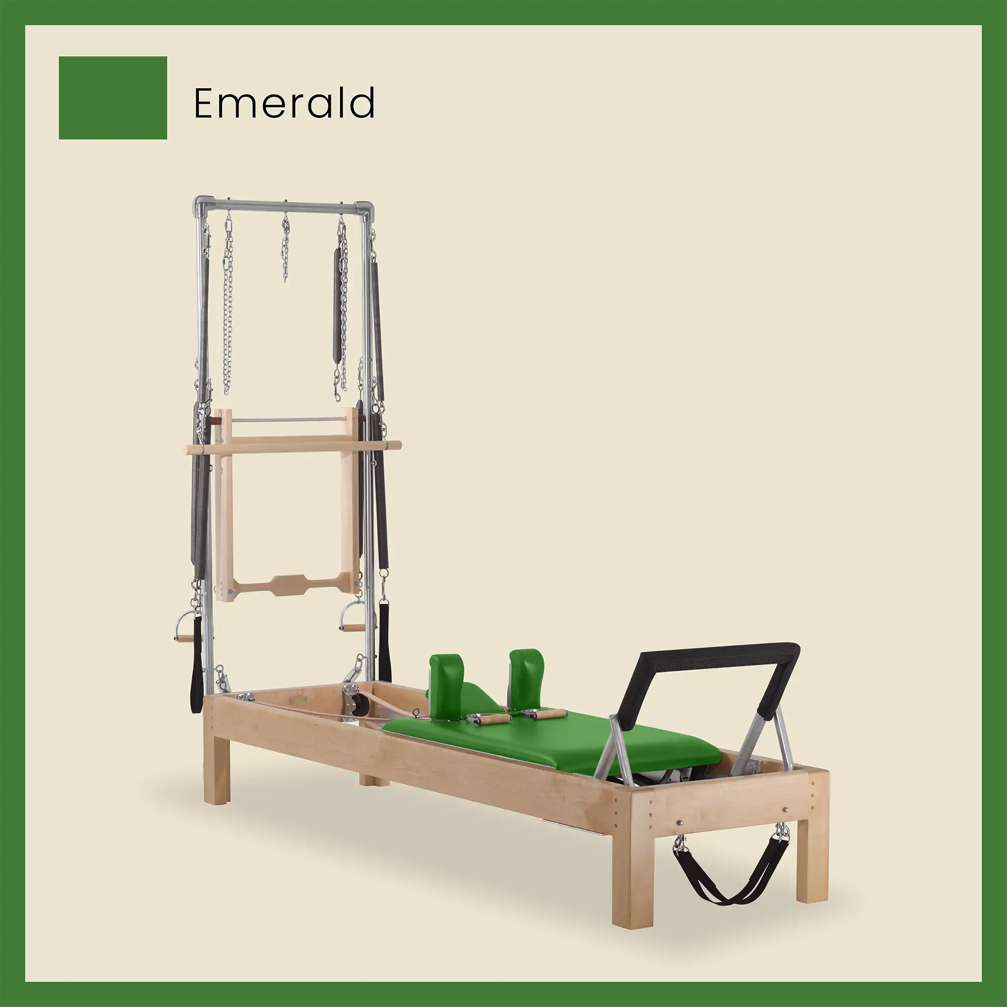 Pilates Reformer Cadillac Combo - Maple Wood Half Cadillac Conversion, Raised Bed - Image 32