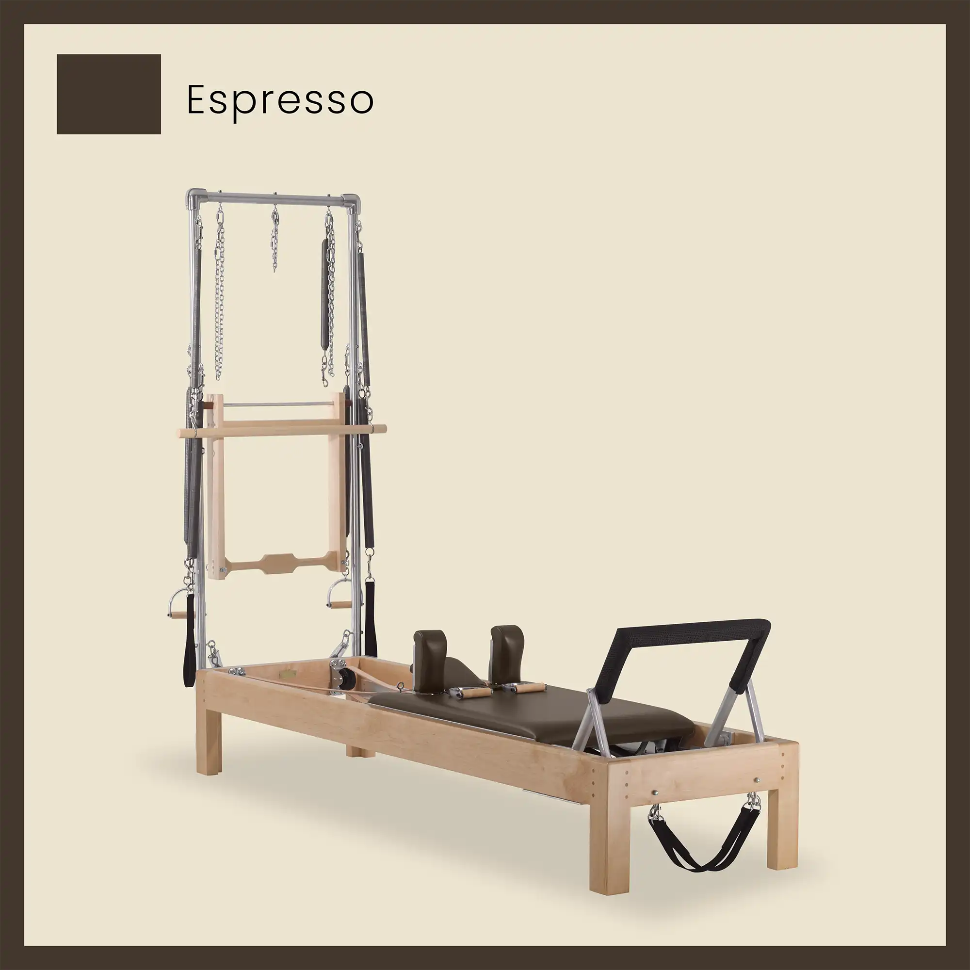 Pilates Reformer Cadillac Combo - Maple Wood Half Cadillac Conversion, Raised Bed - Image 33