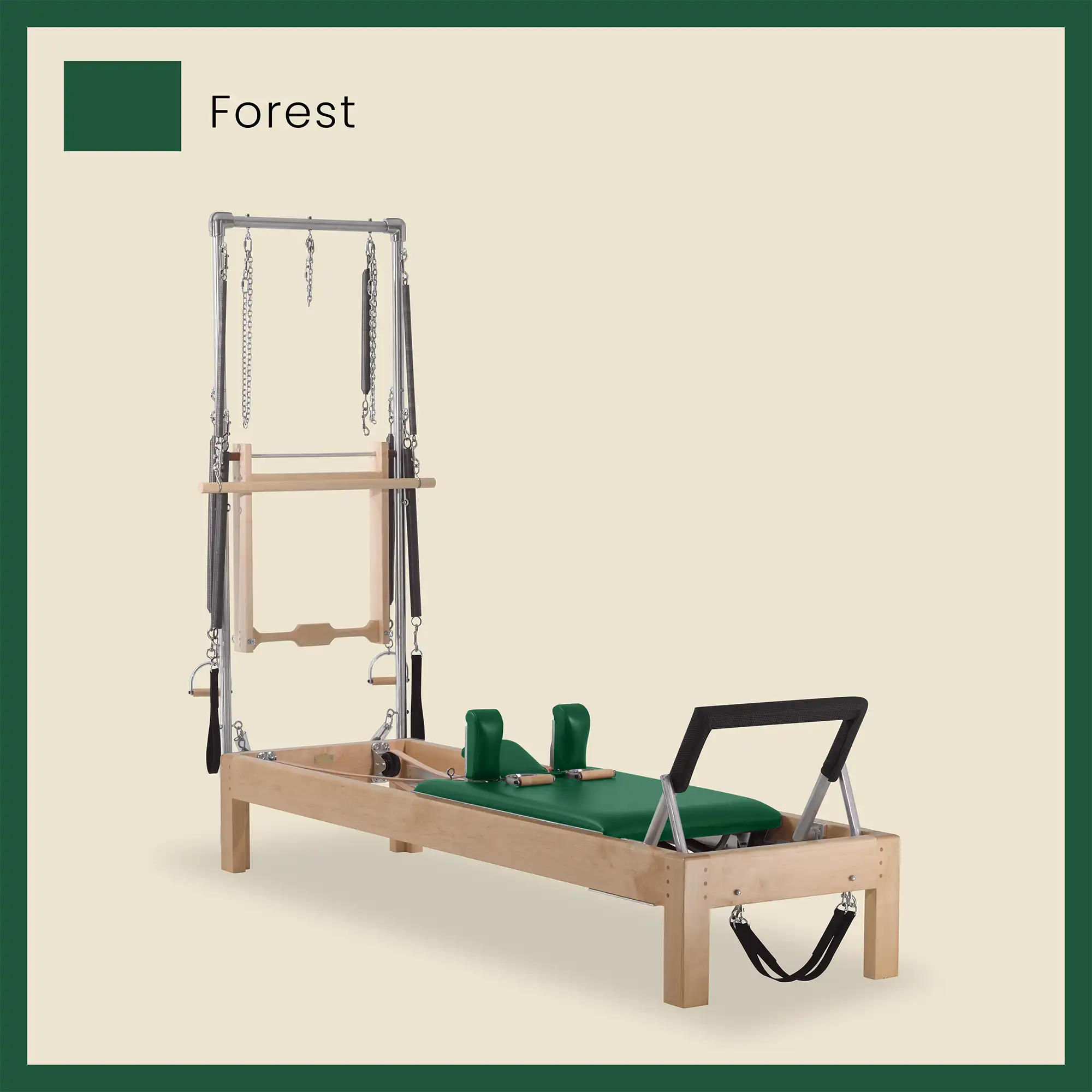 Pilates Reformer Cadillac Combo - Maple Wood Half Cadillac Conversion, Raised Bed - Image 35